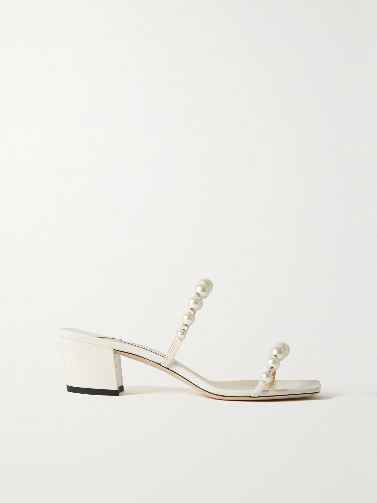 JIMMY CHOO AMARA 45 EMBELLISHED LEATHER SANDALS