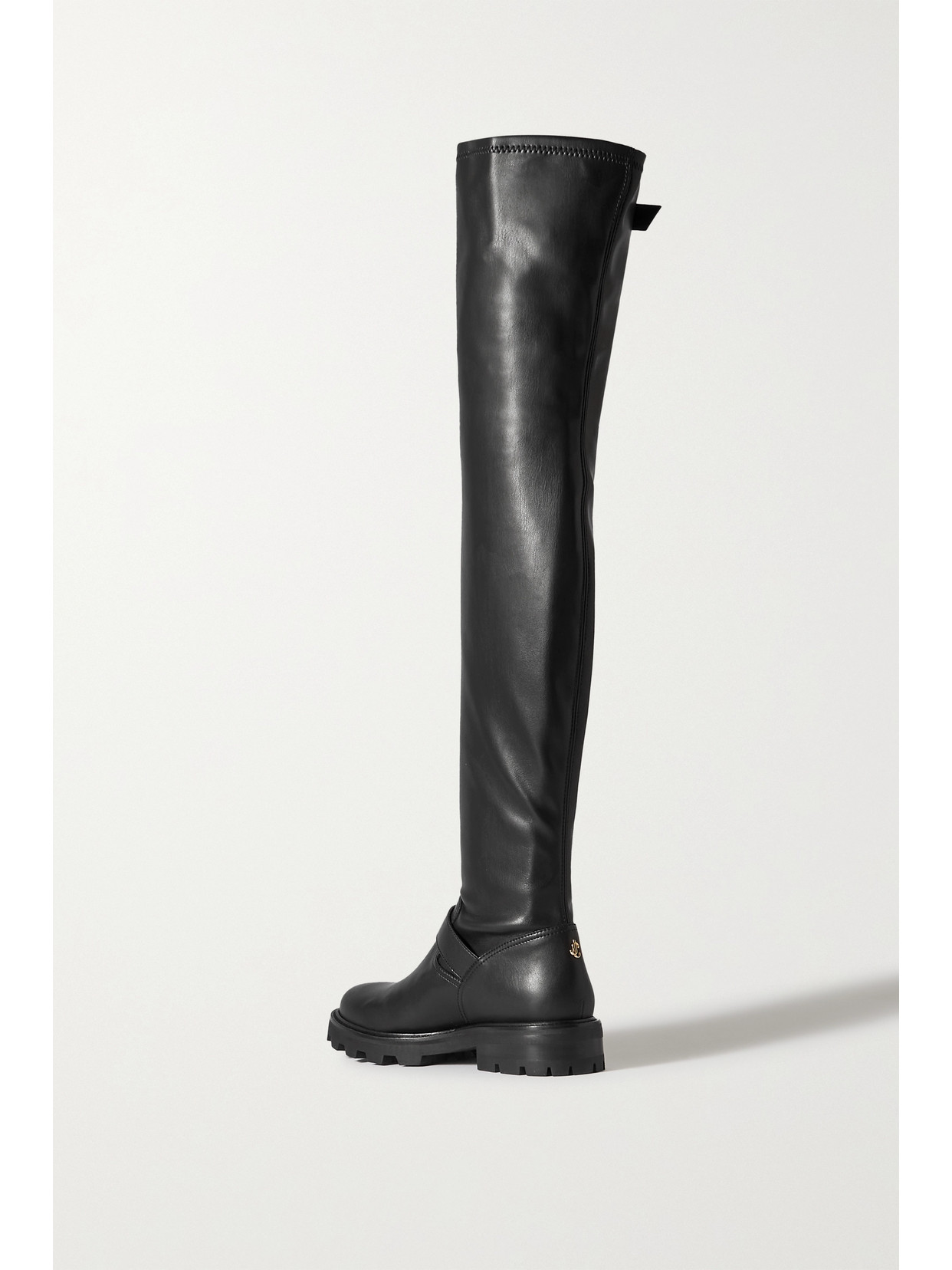 JIMMY CHOO BIKER II BUCKLED LEATHER OVER-THE-KNEE BOOTS