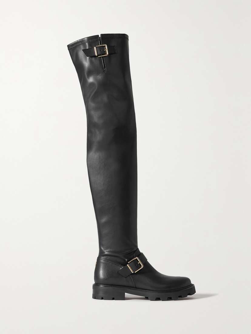 Jimmy Choo Biker Ii Buckled Leather Over-the-knee Boots