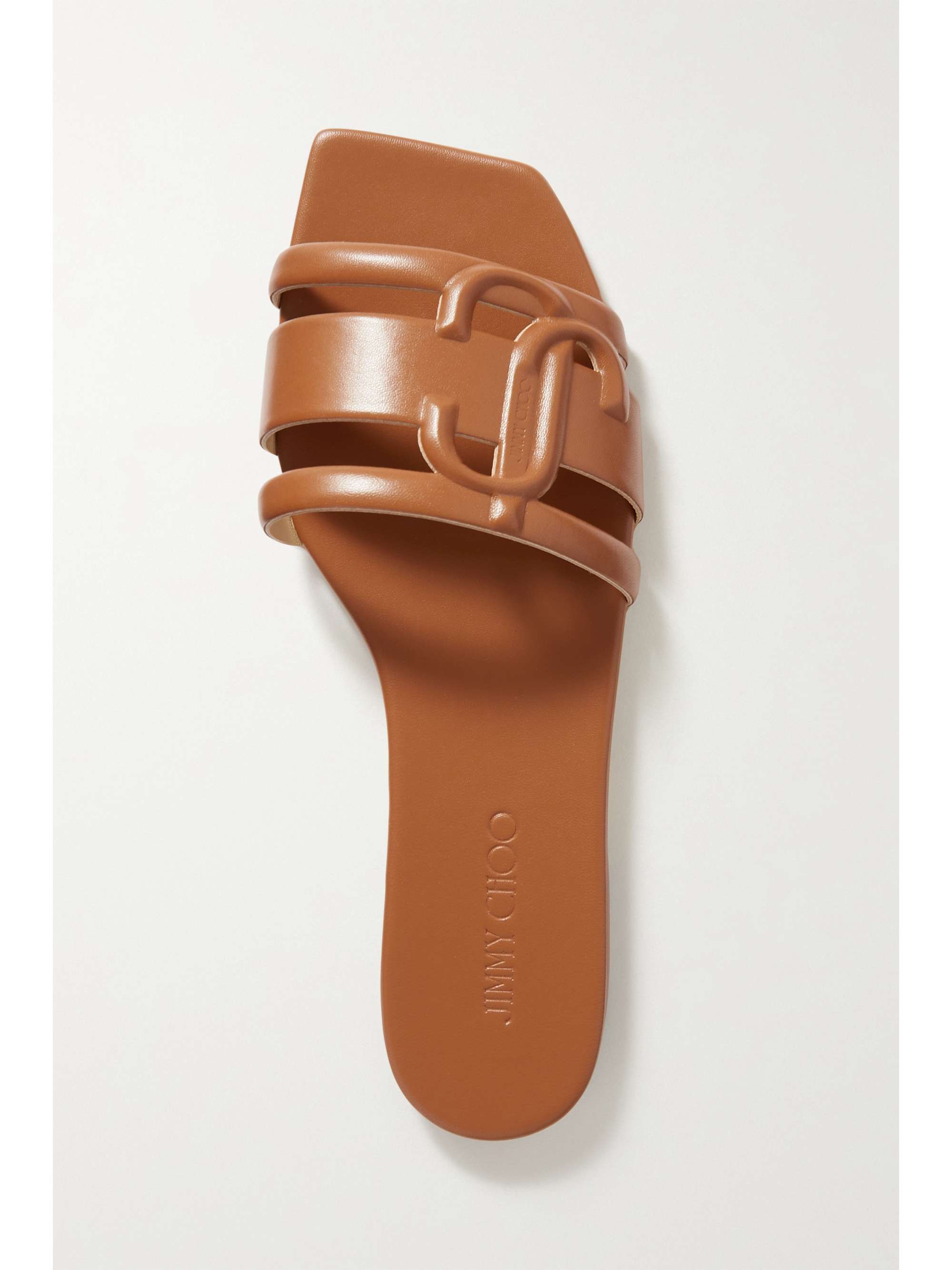 JIMMY CHOO Laran logo-detailed leather sandals | NET-A-PORTER
