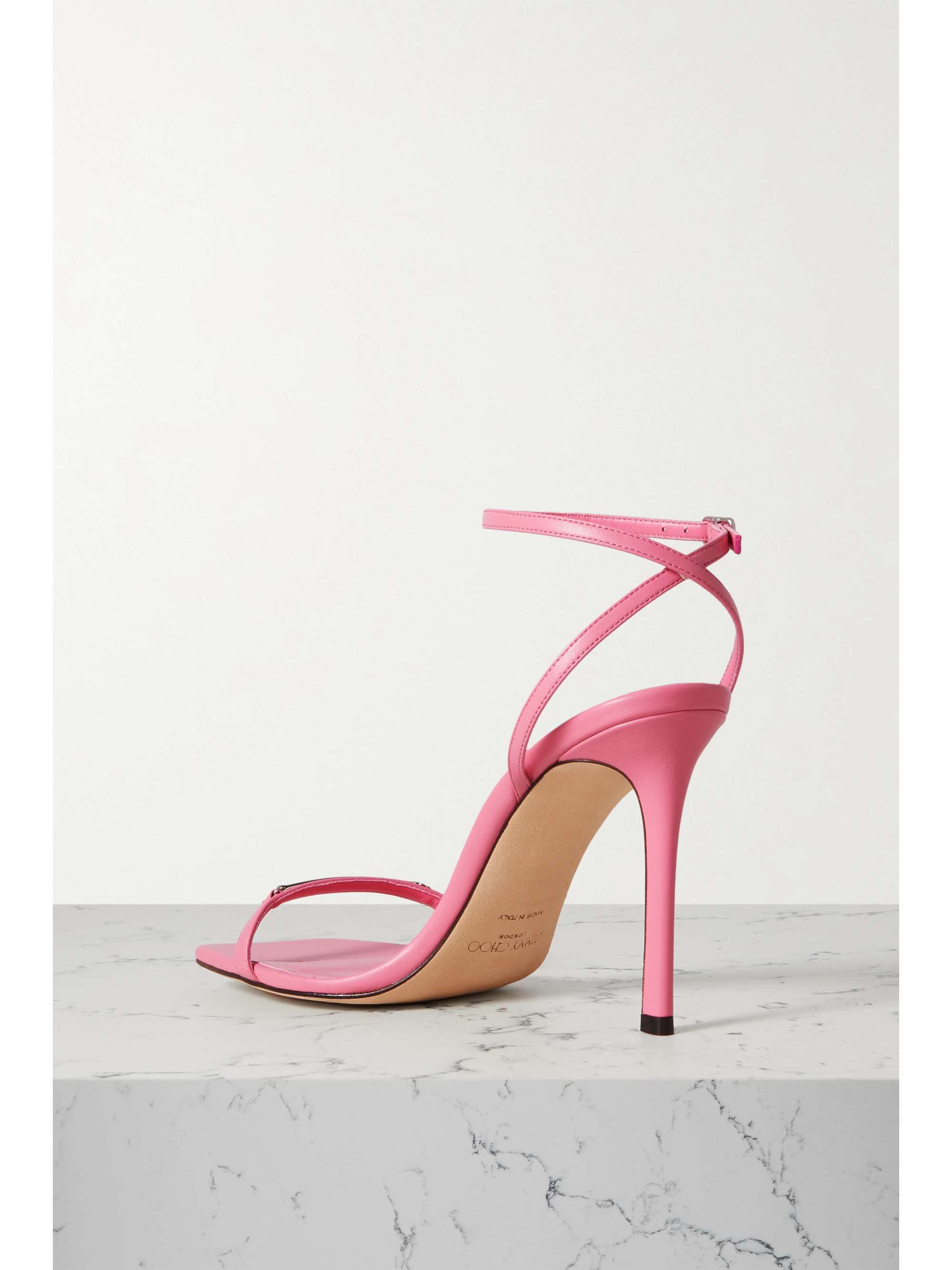 JIMMY CHOO Jaxon 95 leather sandals NETAPORTER