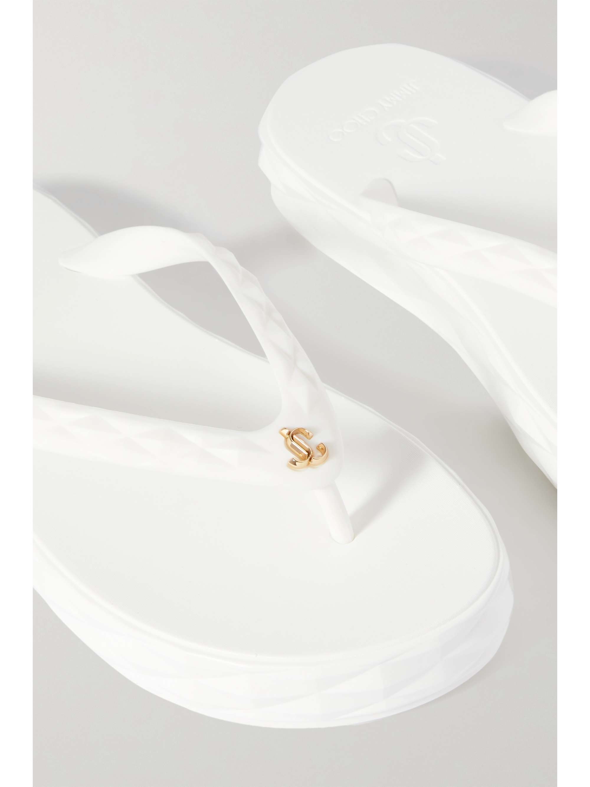 white rubber platform sandals