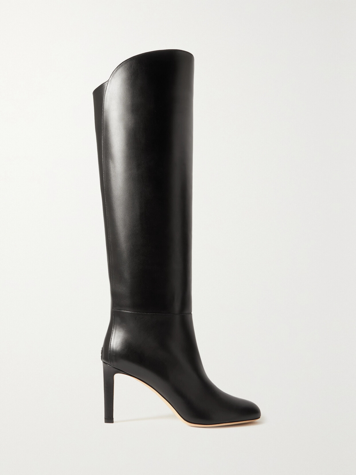 Jimmy Choo Karter 85 Leather Knee Boots - Black