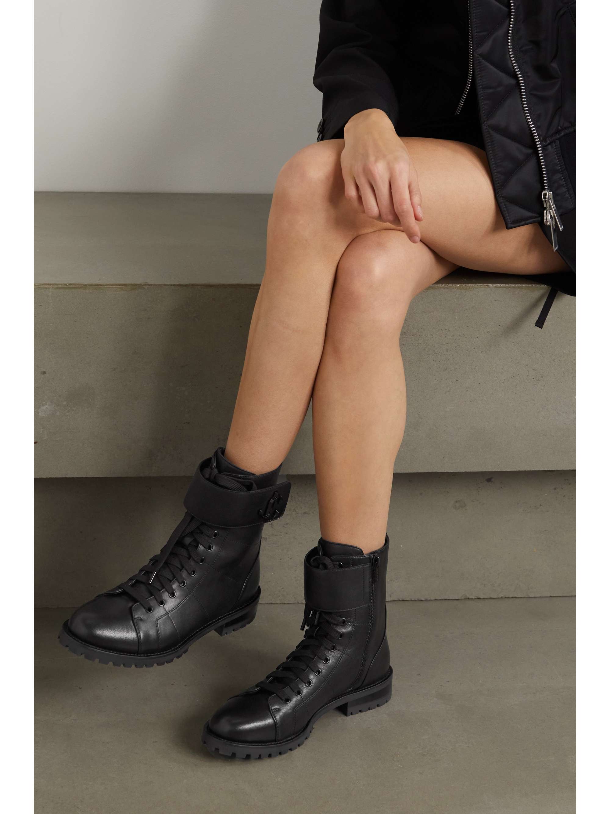 JIMMY CHOO Ceirus textured-leather ankle boots