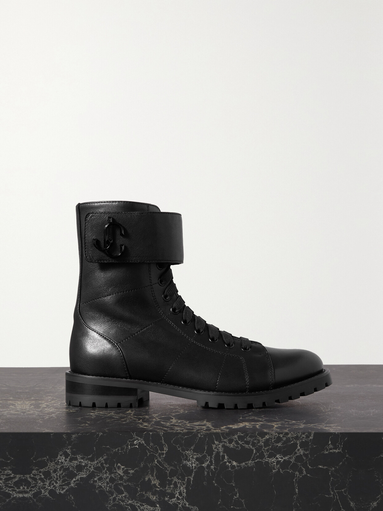 Jimmy Choo Ceirus Textured-leather Ankle Boots - Black