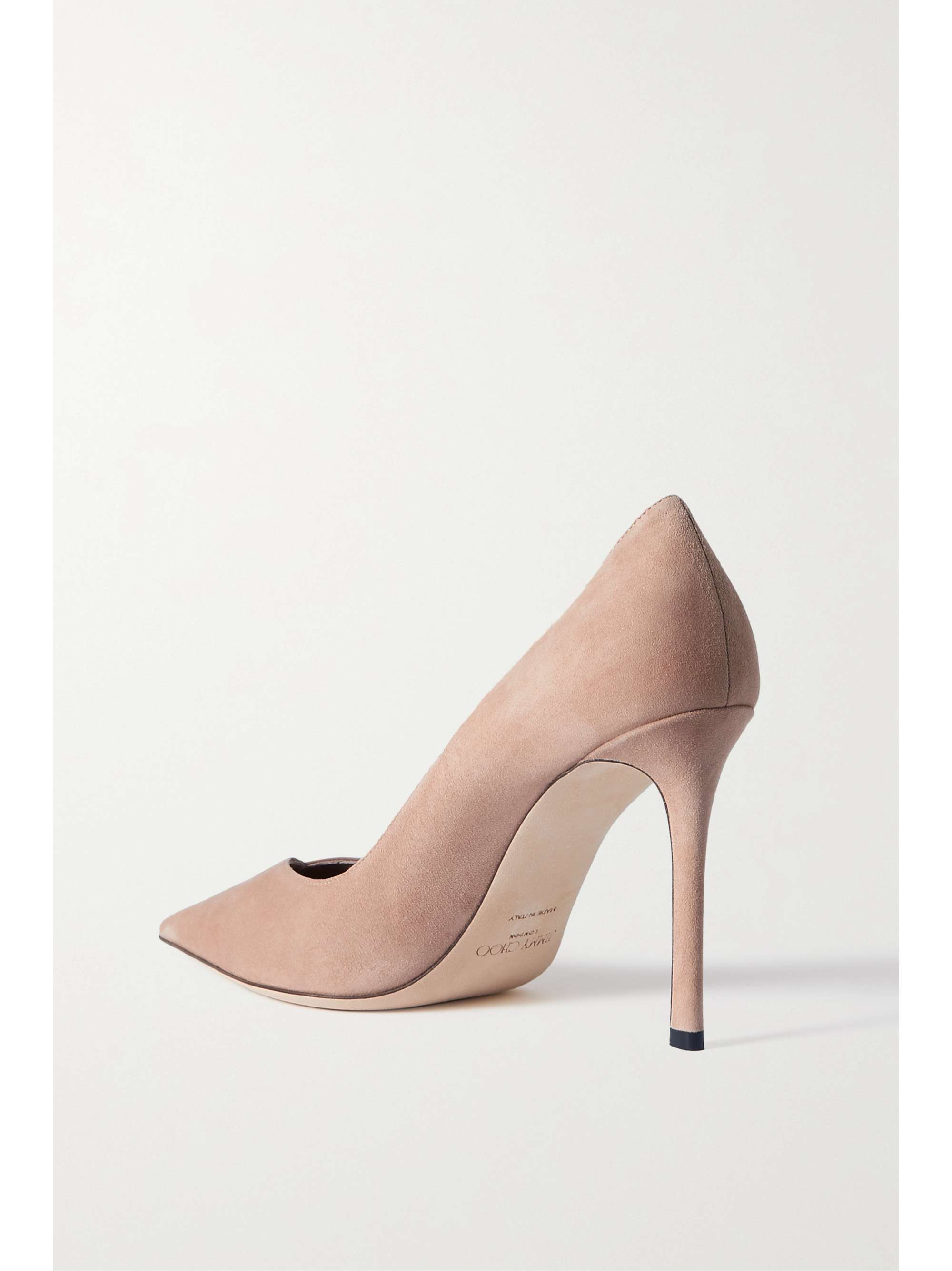 JIMMY CHOO Cass 95 suede and patent leather pumps | NET-A-PORTER