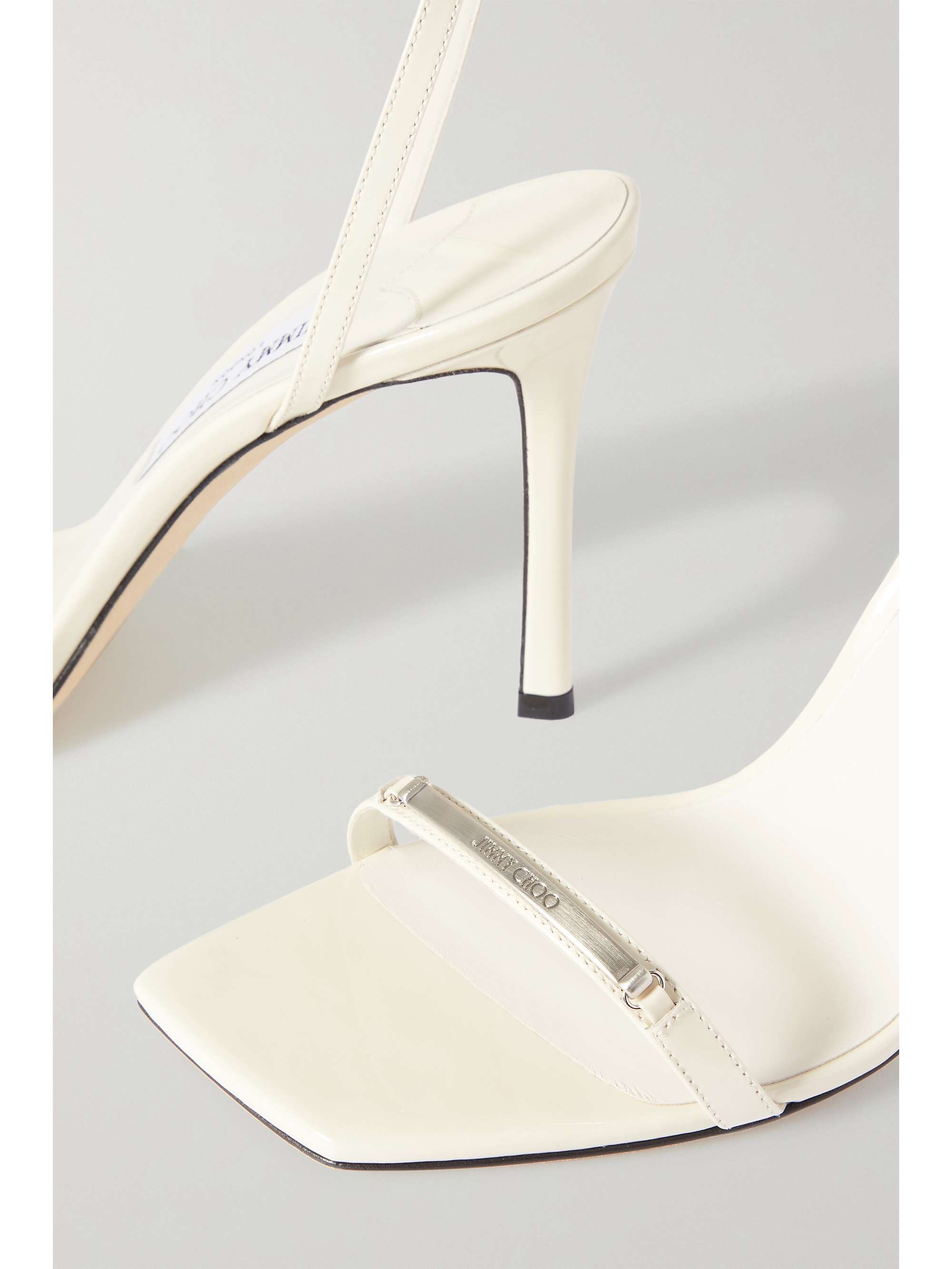 JIMMY CHOO Jaxon 95 glittered-leather sandals