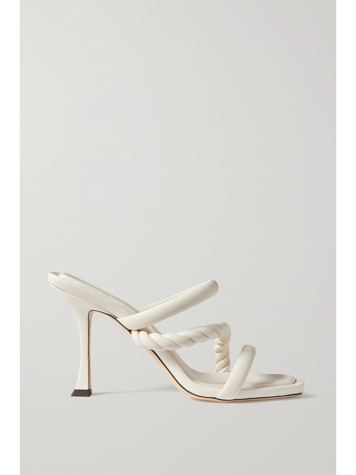 Jimmy Choo - Diosa 90 Twisted Leather Mules - Off-white - IT42