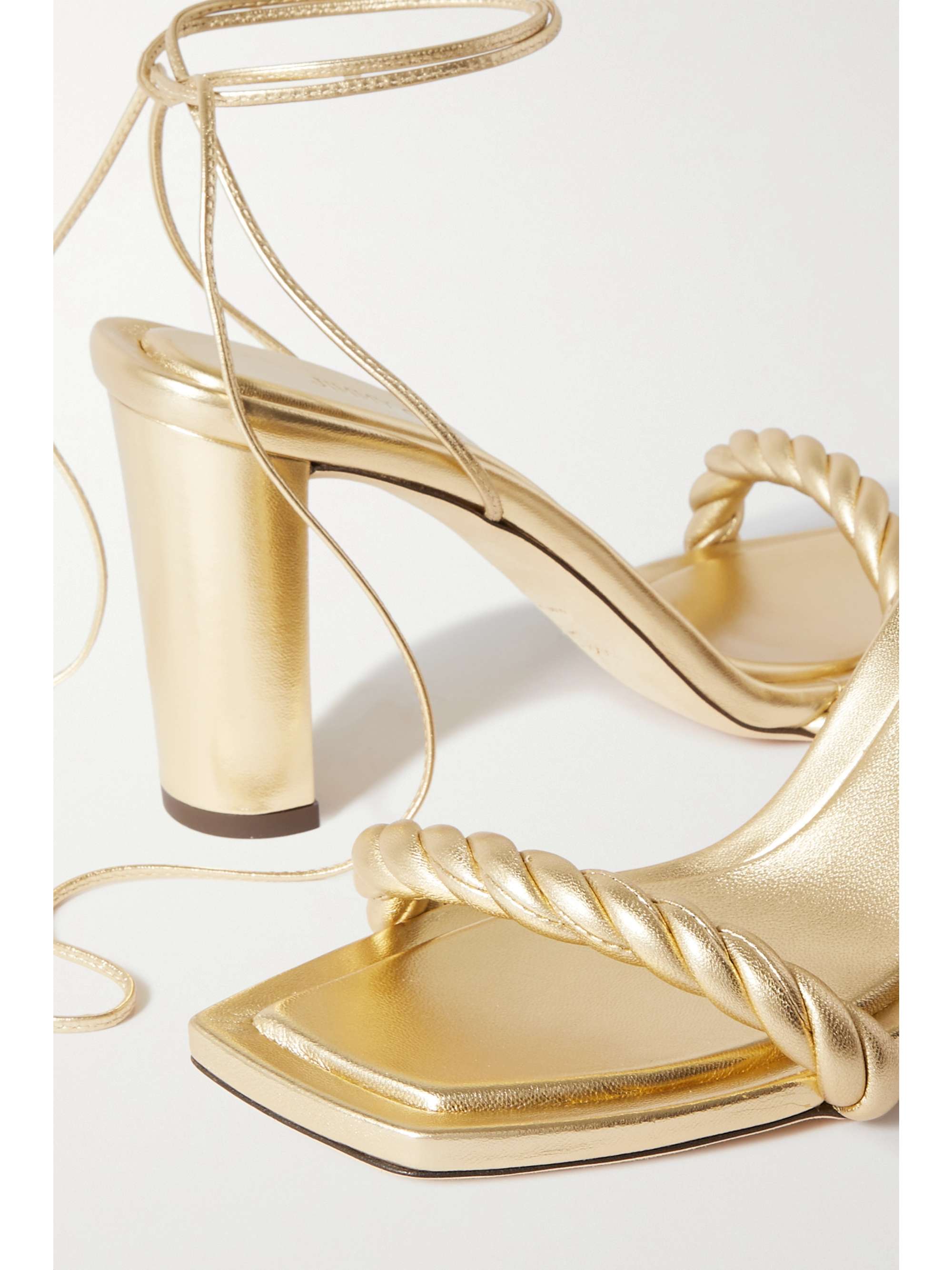 JIMMY CHOO Diosa 85 拧绕式金属感皮革凉鞋