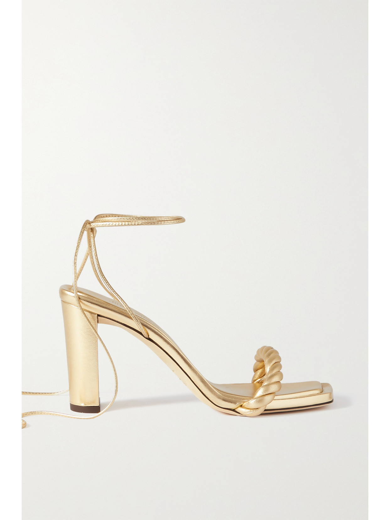 Jimmy Choo Diosa 85 Twisted Metallic Leather Sandals In Gold | ModeSens