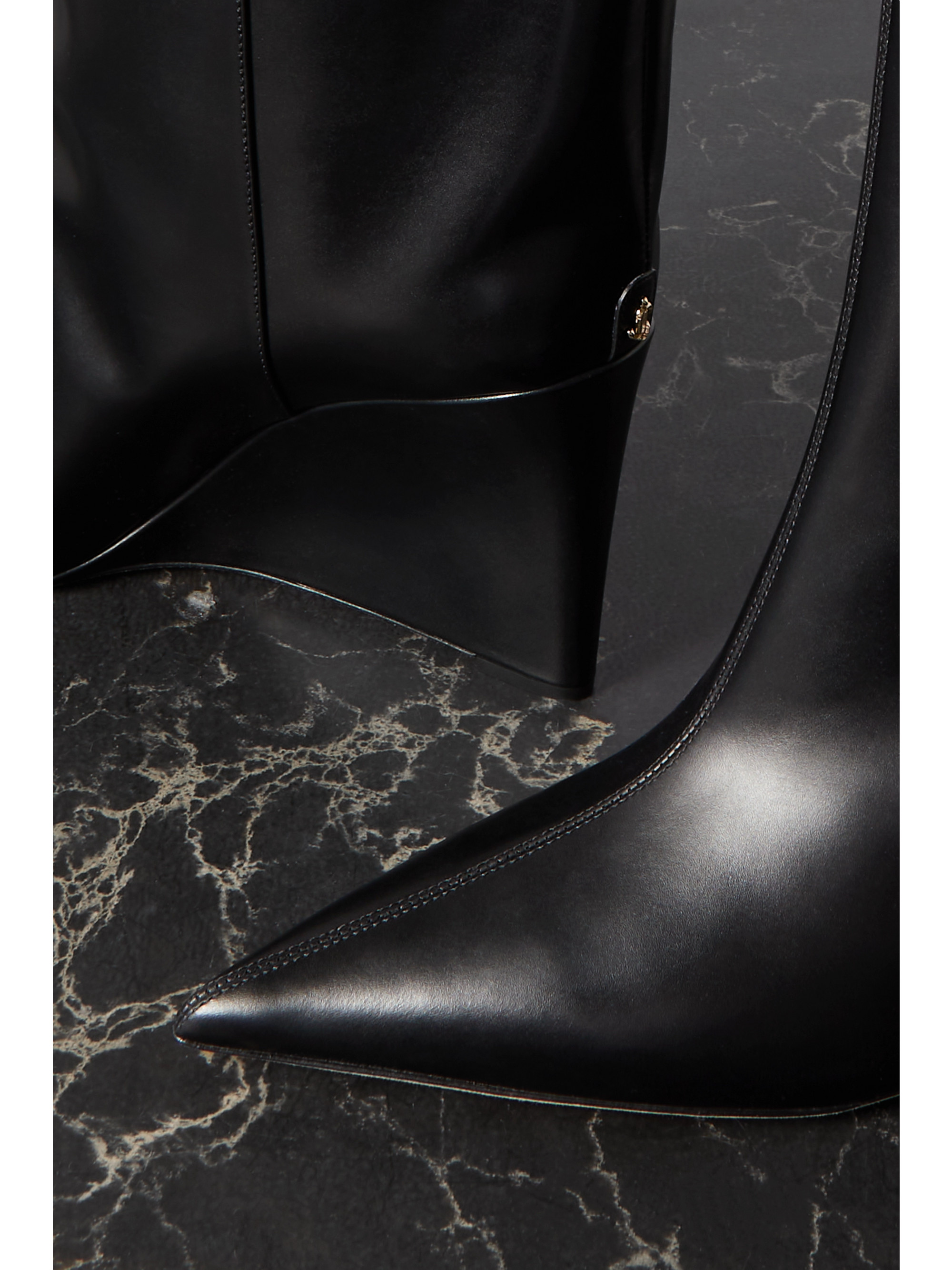 JIMMY CHOO Blake 85 logo-appliquéd leather wedge knee boots