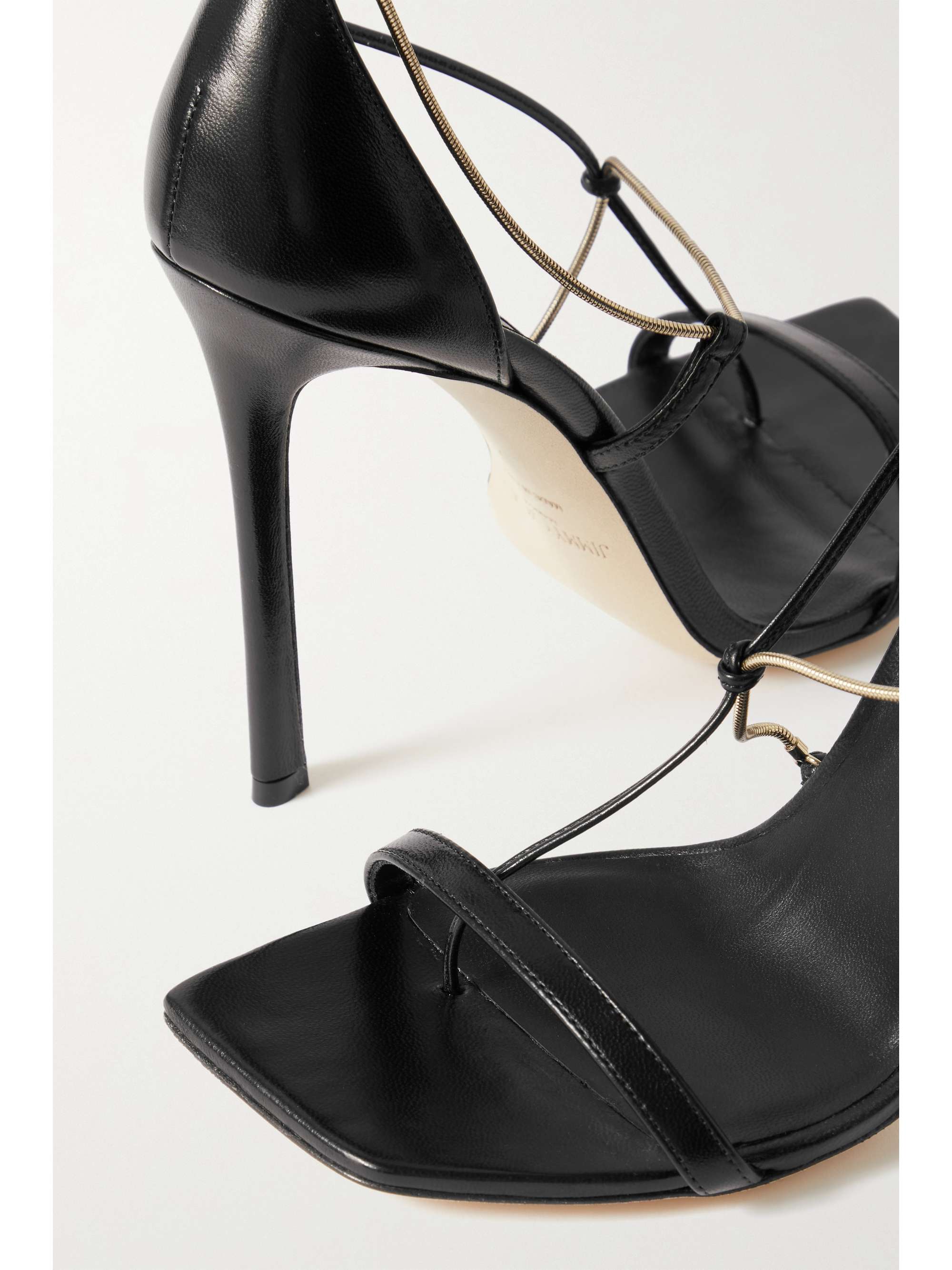 JIMMY CHOO Oriana 110 带缀饰拧绕式缎布凉鞋