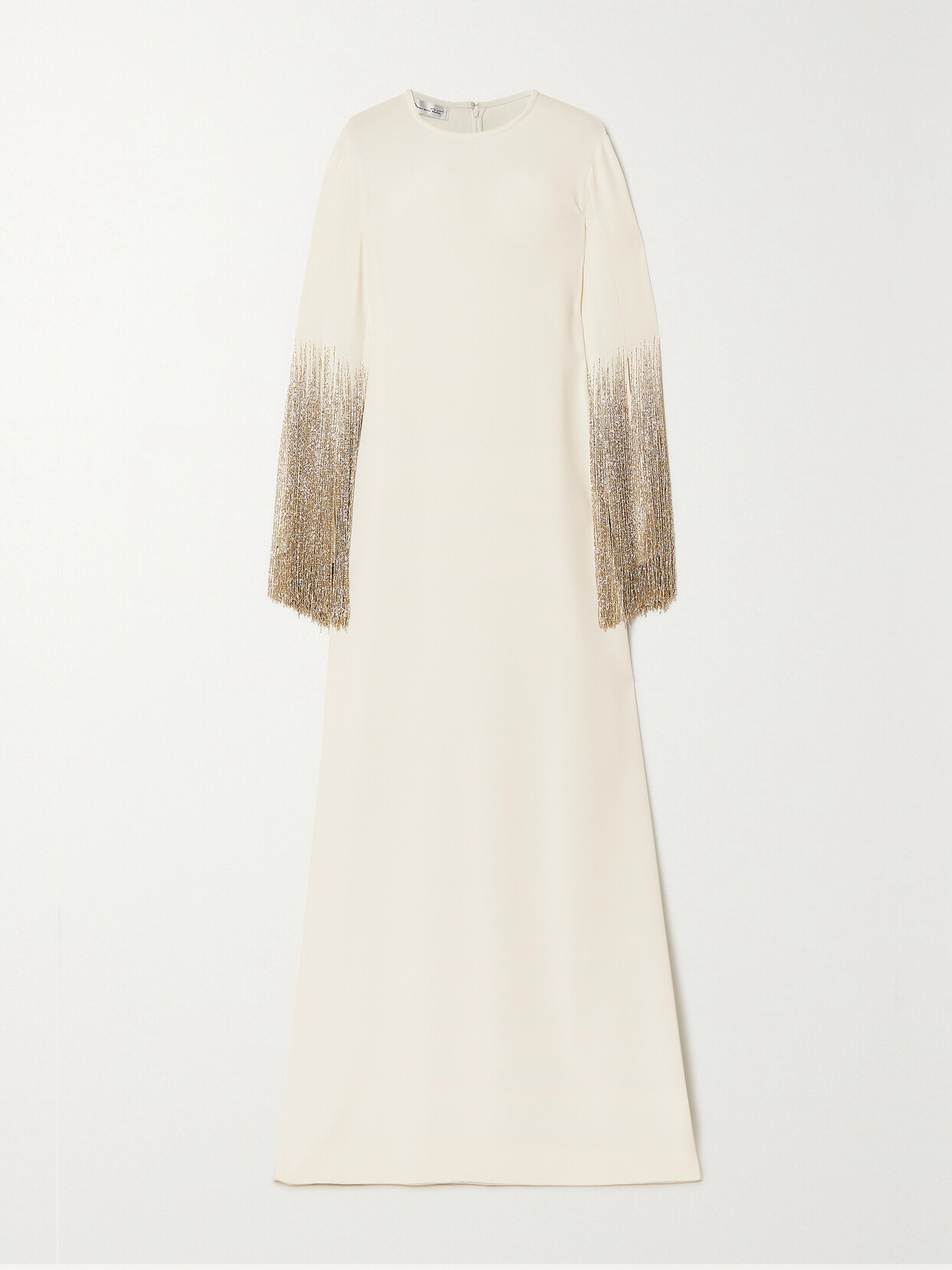 Oscar de la Renta - Fringed Embellished Silk-blend Gown - Ivory 22 Awaiting product image