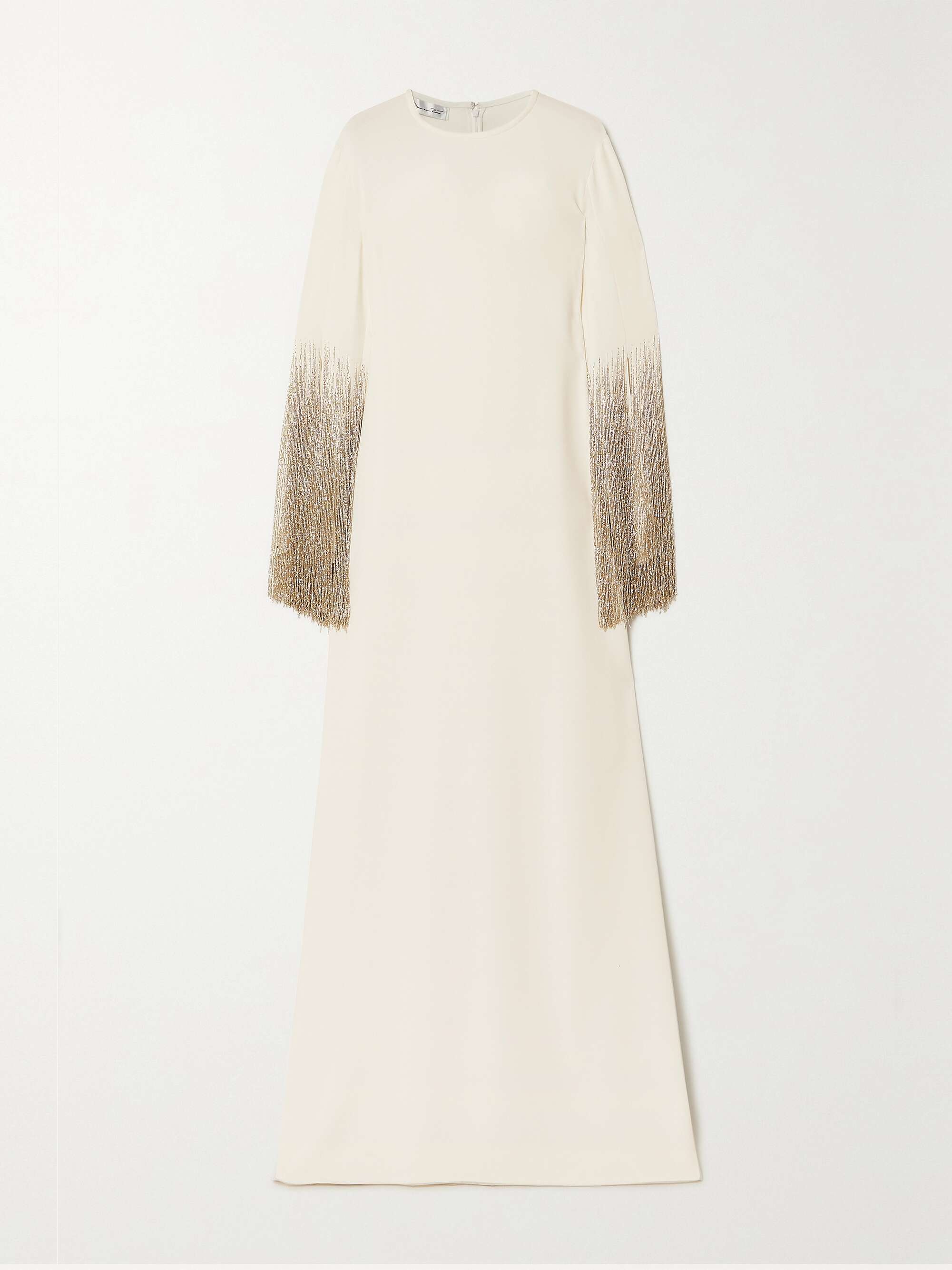 OSCAR DE LA RENTA Fringed embellished silk-blend gown | NET-A-PORTER