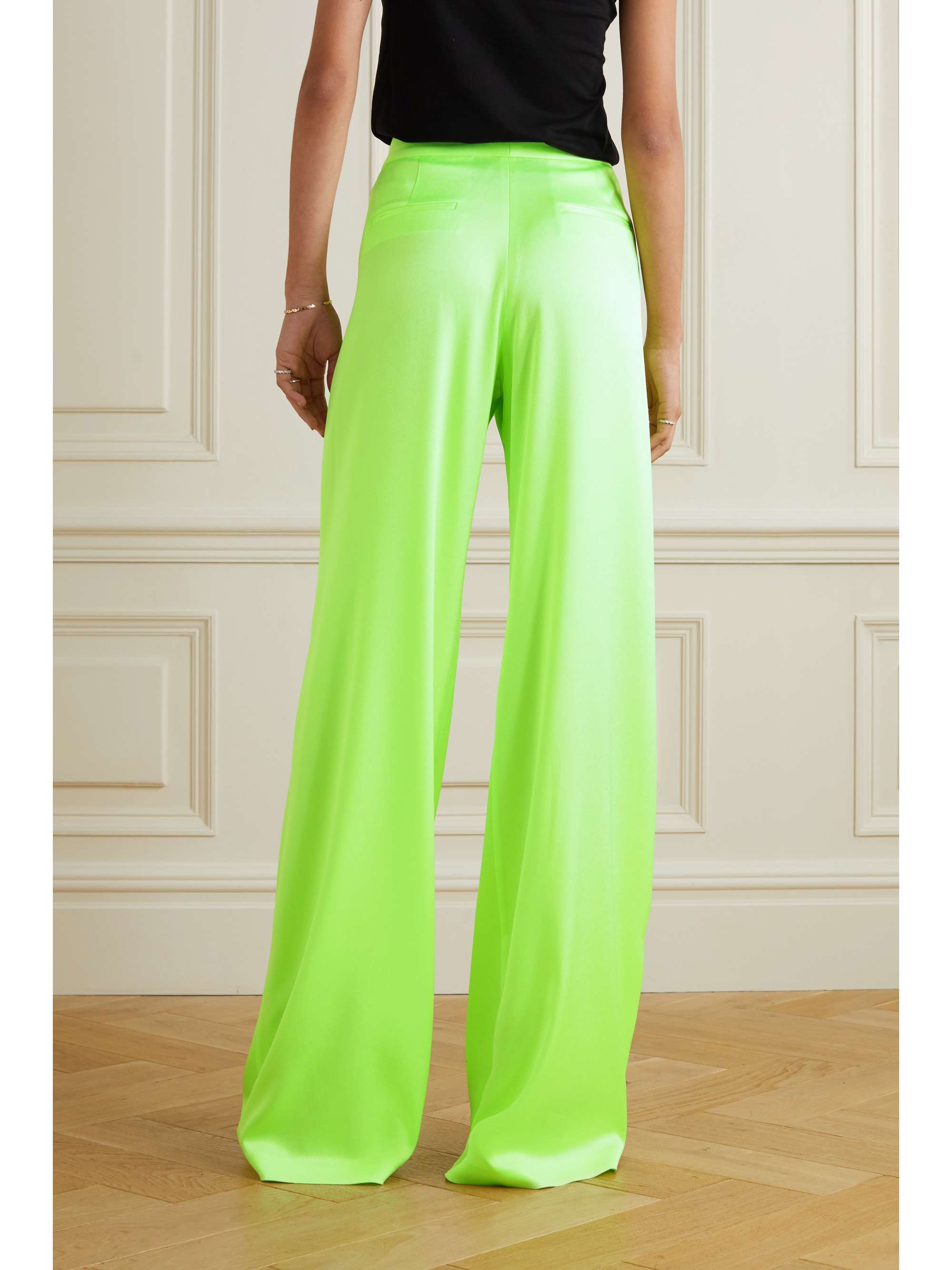 ALEX PERRY Hutton satin-crepe wide-leg pants
