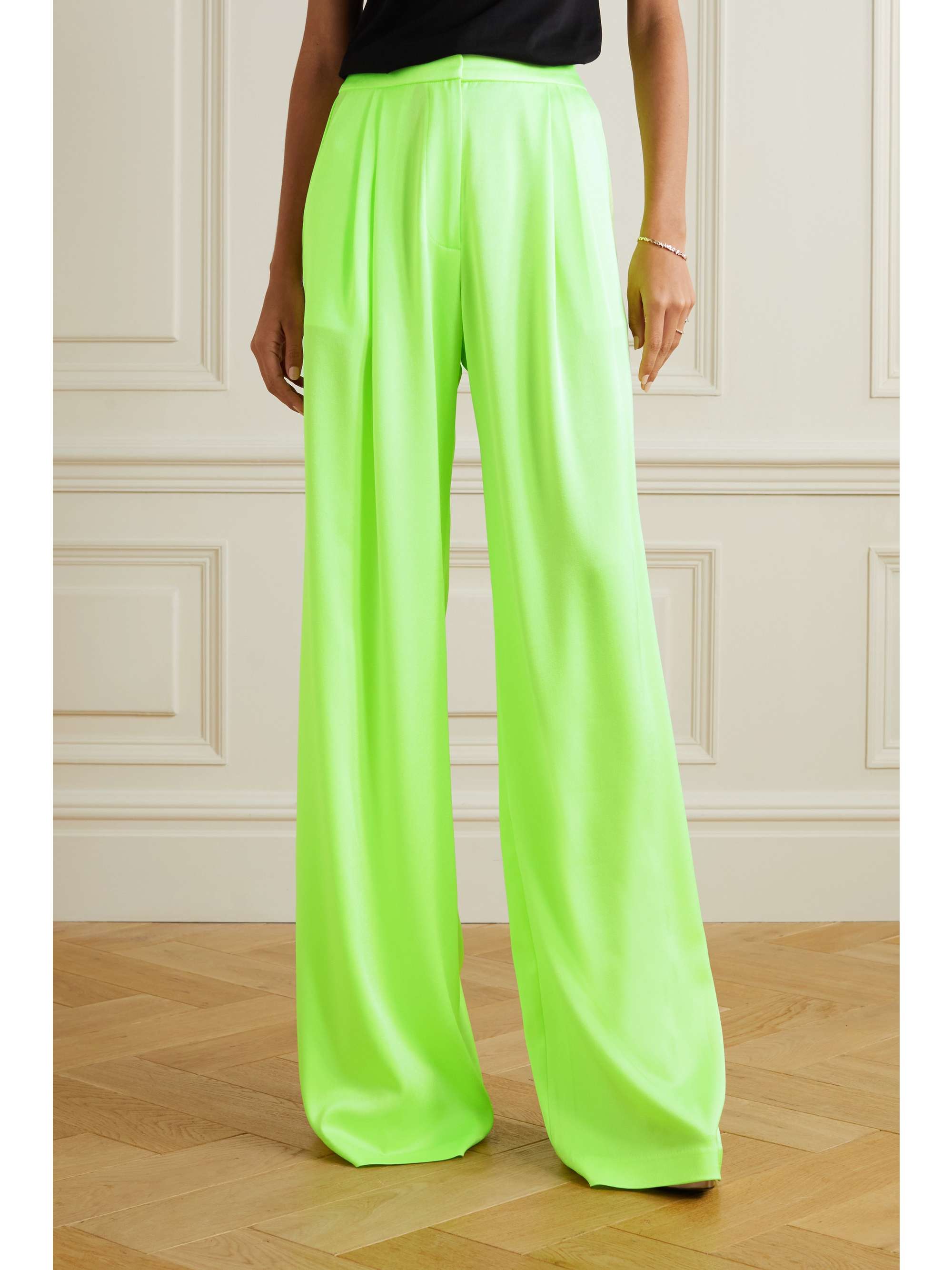 ALEX PERRY Hutton satin-crepe wide-leg pants