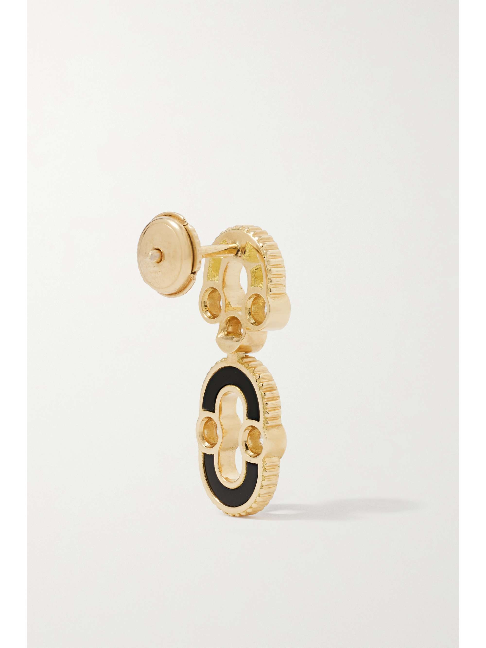 VILTIER Magnetic Solo 18-karat gold, onyx and diamond earrings