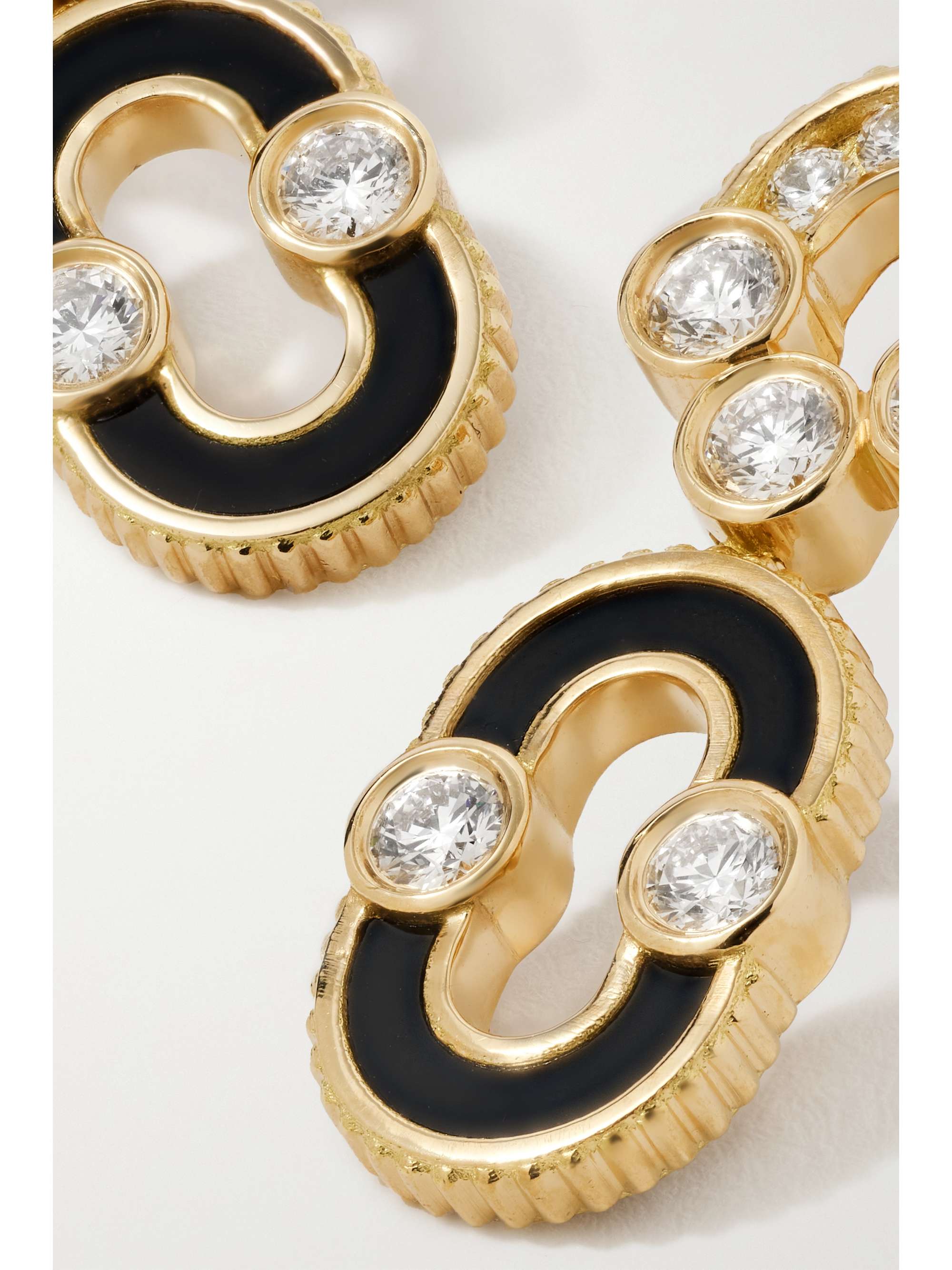 VILTIER Magnetic Solo 18-karat gold, onyx and diamond earrings