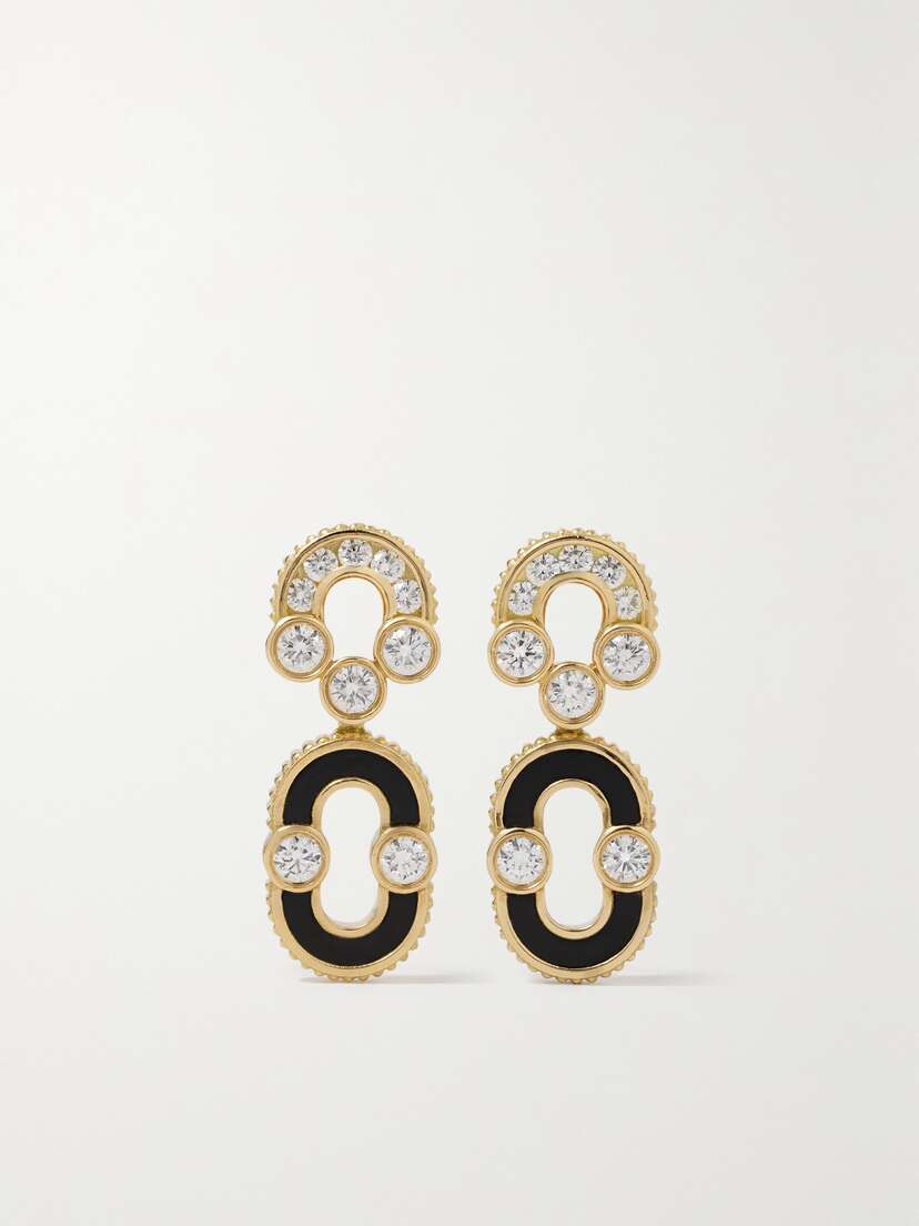 Viltier Magnetic Solo 18-karat Gold, Onyx And Diamond Earrings