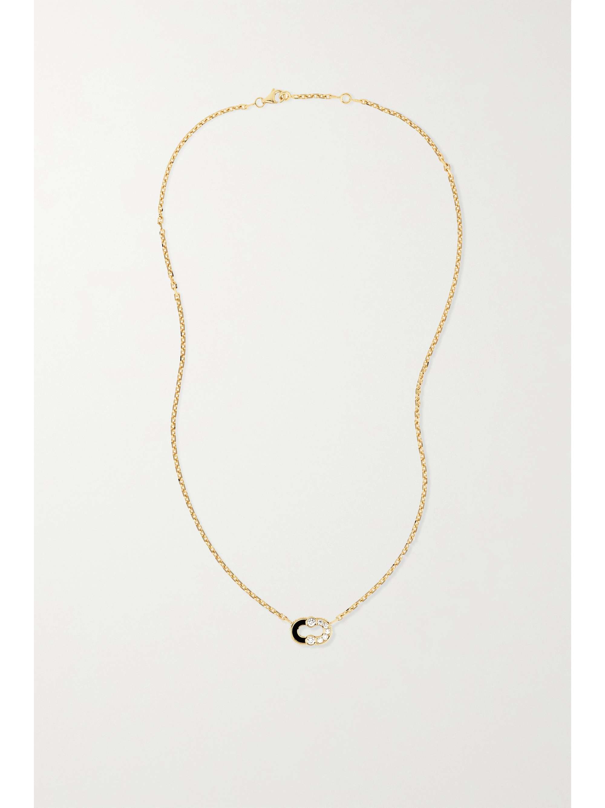 VILTIER Magnetic 18-karat gold, turquoise and diamond necklace