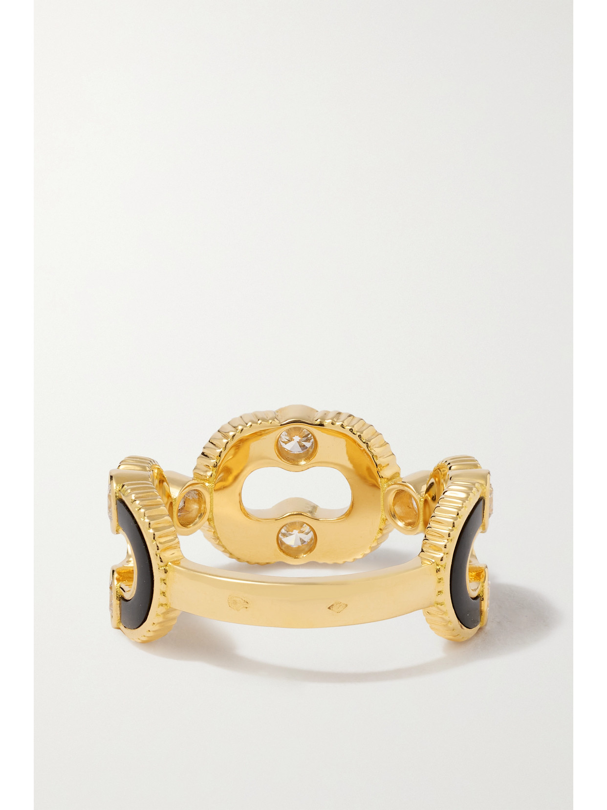 Viltier Magnetic Enchainee 18-karat Gold, Diamond And Onyx Ring In Gold