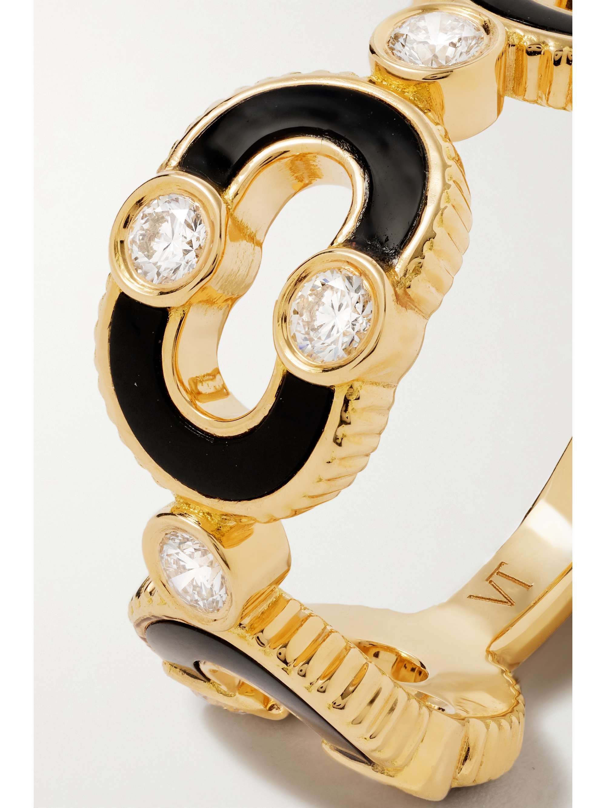 VILTIER Magnetic Enchainee 18-karat gold, turquoise and diamond ring