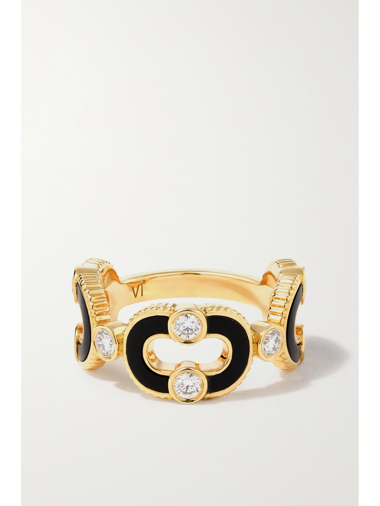 Viltier Magnetic Enchainee 18-karat Gold, Diamond And Onyx Ring