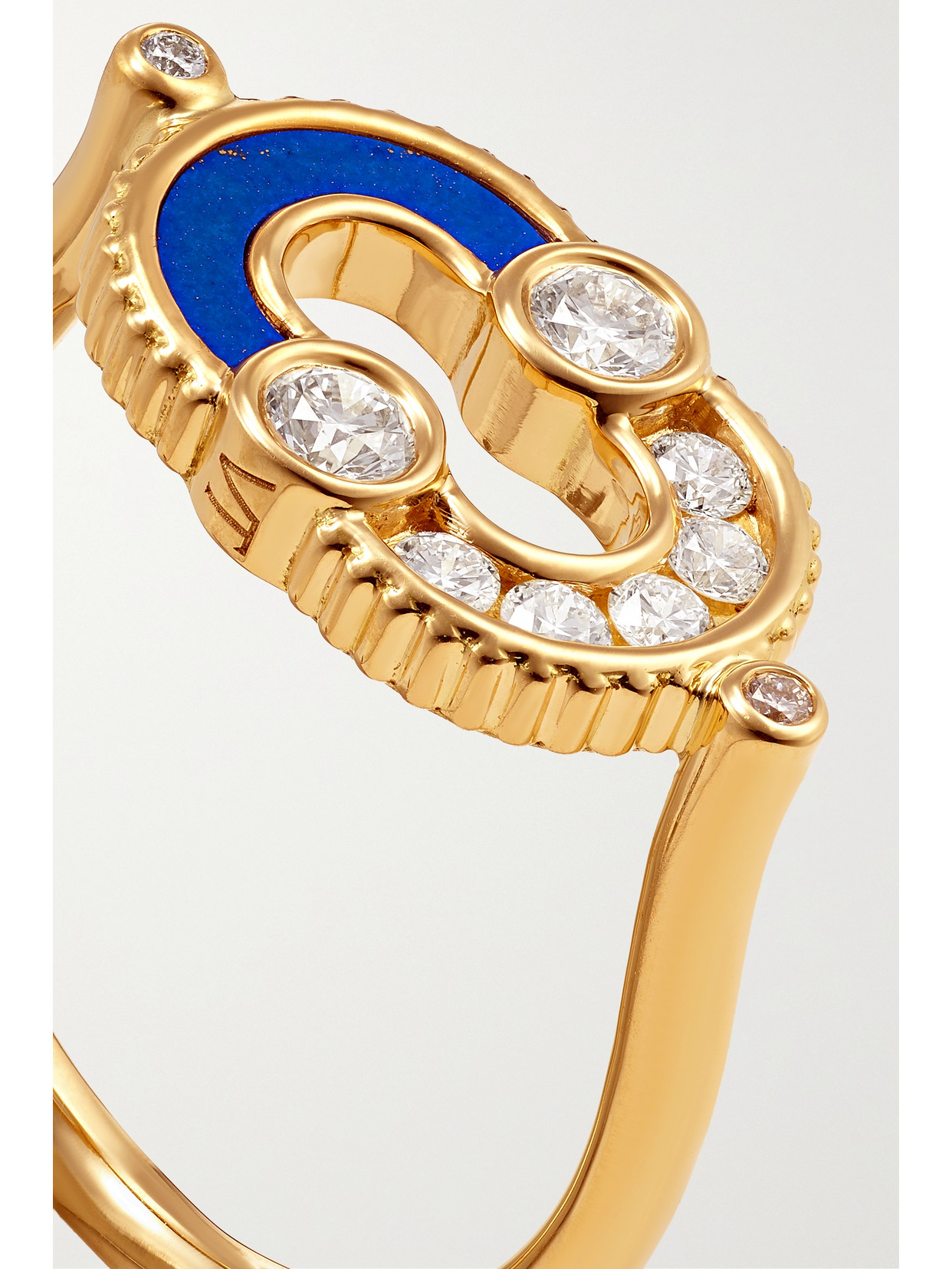 Shop Viltier Magnetic 18-karat Gold, Lapis Lazuli And Diamond Ring