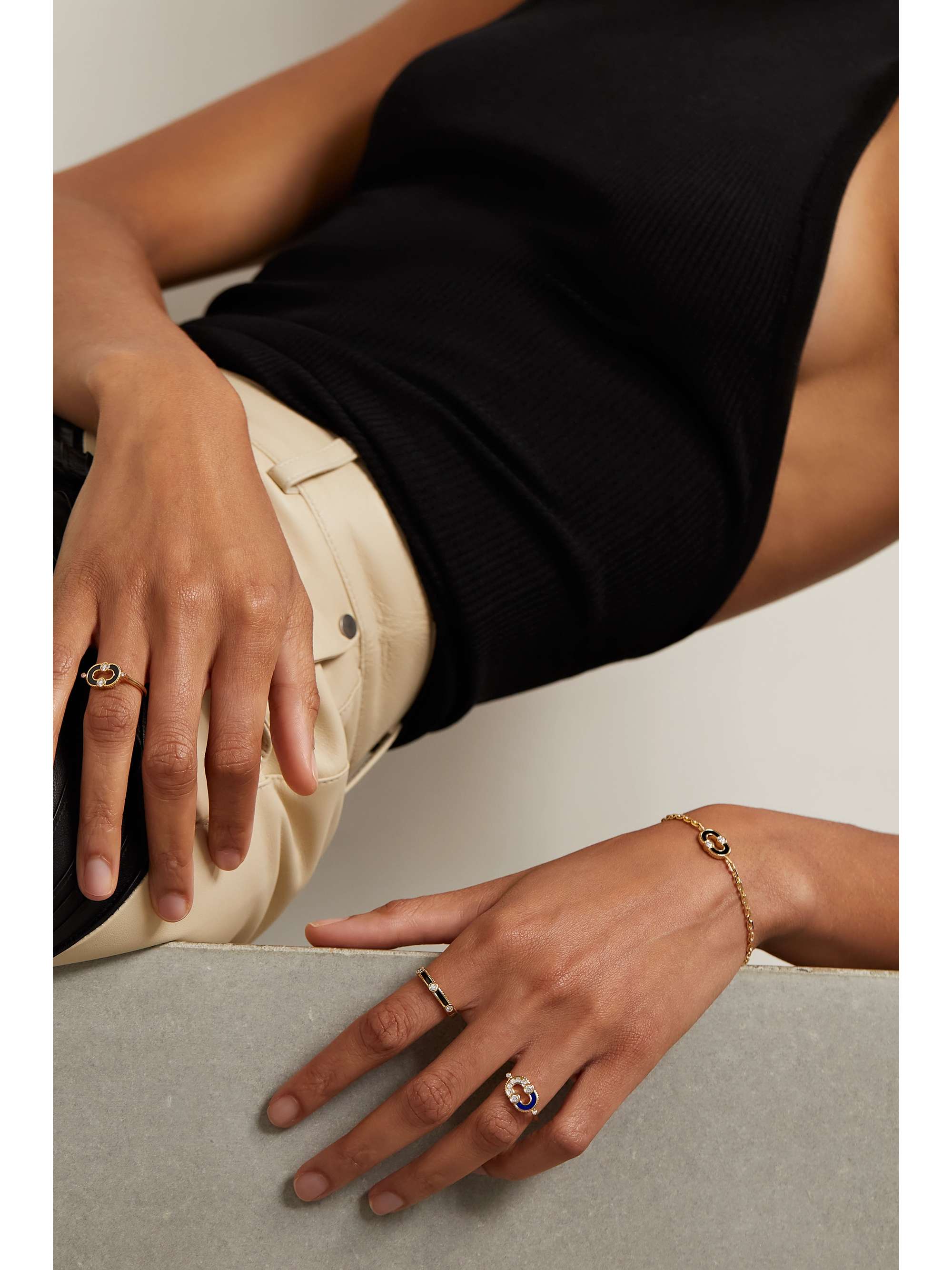 VILTIER Rayon 18-karat gold, diamond and turquoise ring