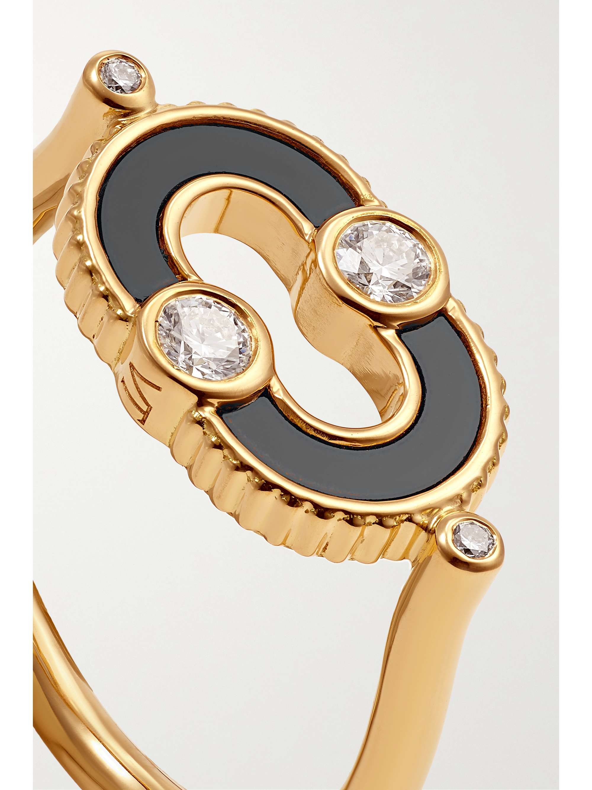 VILTIER Magnetic 18-karat gold, onyx and diamond ring