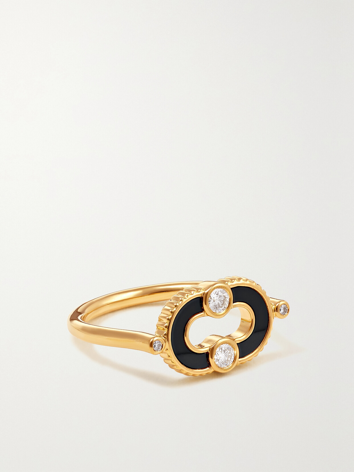 Viltier Magnetic 18-karat Gold, Onyx And Diamond Ring - Black