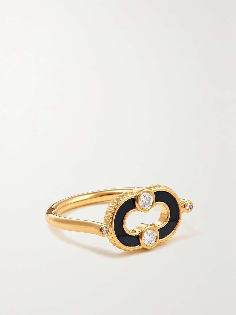 Viltier Magnetic 18-karat Gold, Onyx And Diamond Ring
