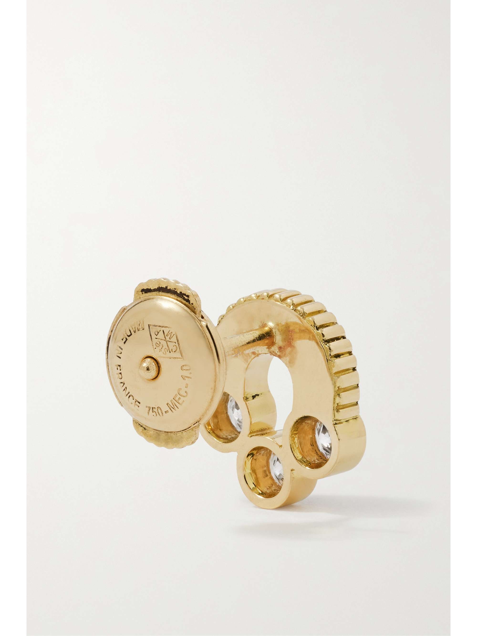 VILTIER Magnetic 18-karat gold, turquoise and diamond earrings