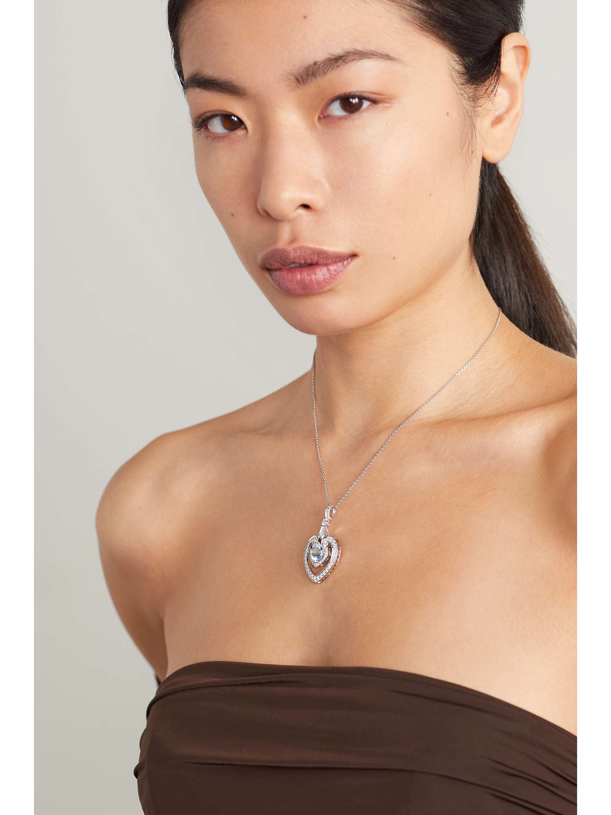 GARRARD Catherine 18-karat white gold, aquamarine and diamond tiara