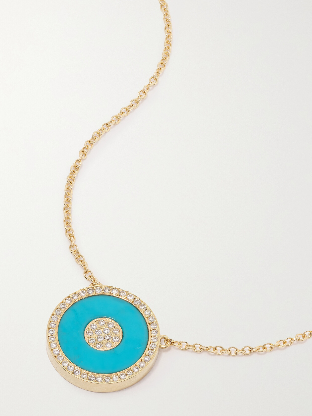 Jennifer Meyer - Mini Evil Eye 18-karat Gold, Turquoise And Diamond Necklace - one size 22 Awaiting product image