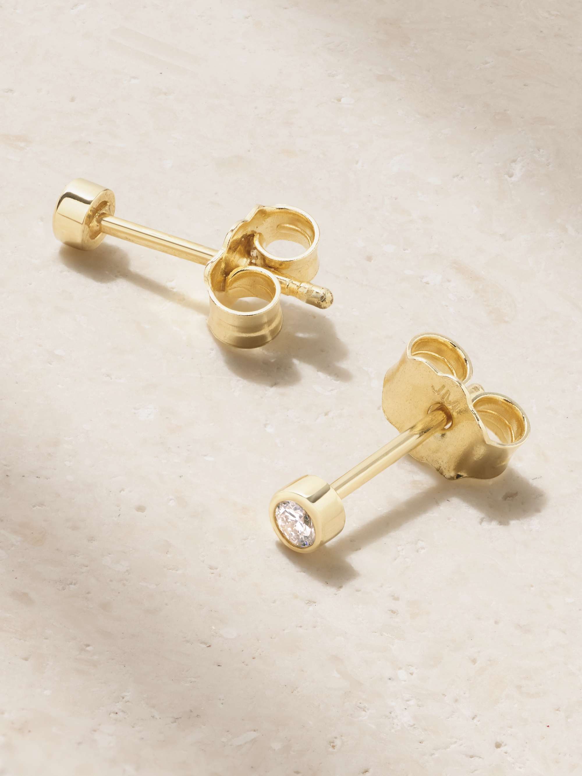 JENNIFER MEYER Mini Bezel 18-karat gold diamond earrings