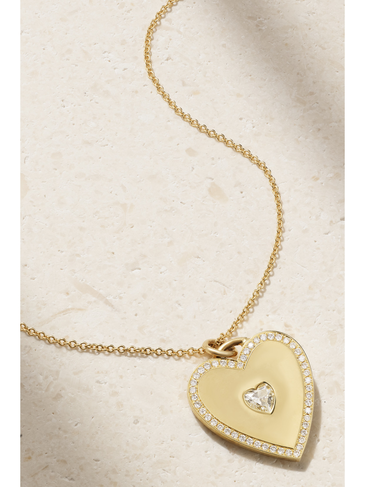Jennifer Meyer Heart 18-karat  Diamond Necklace
