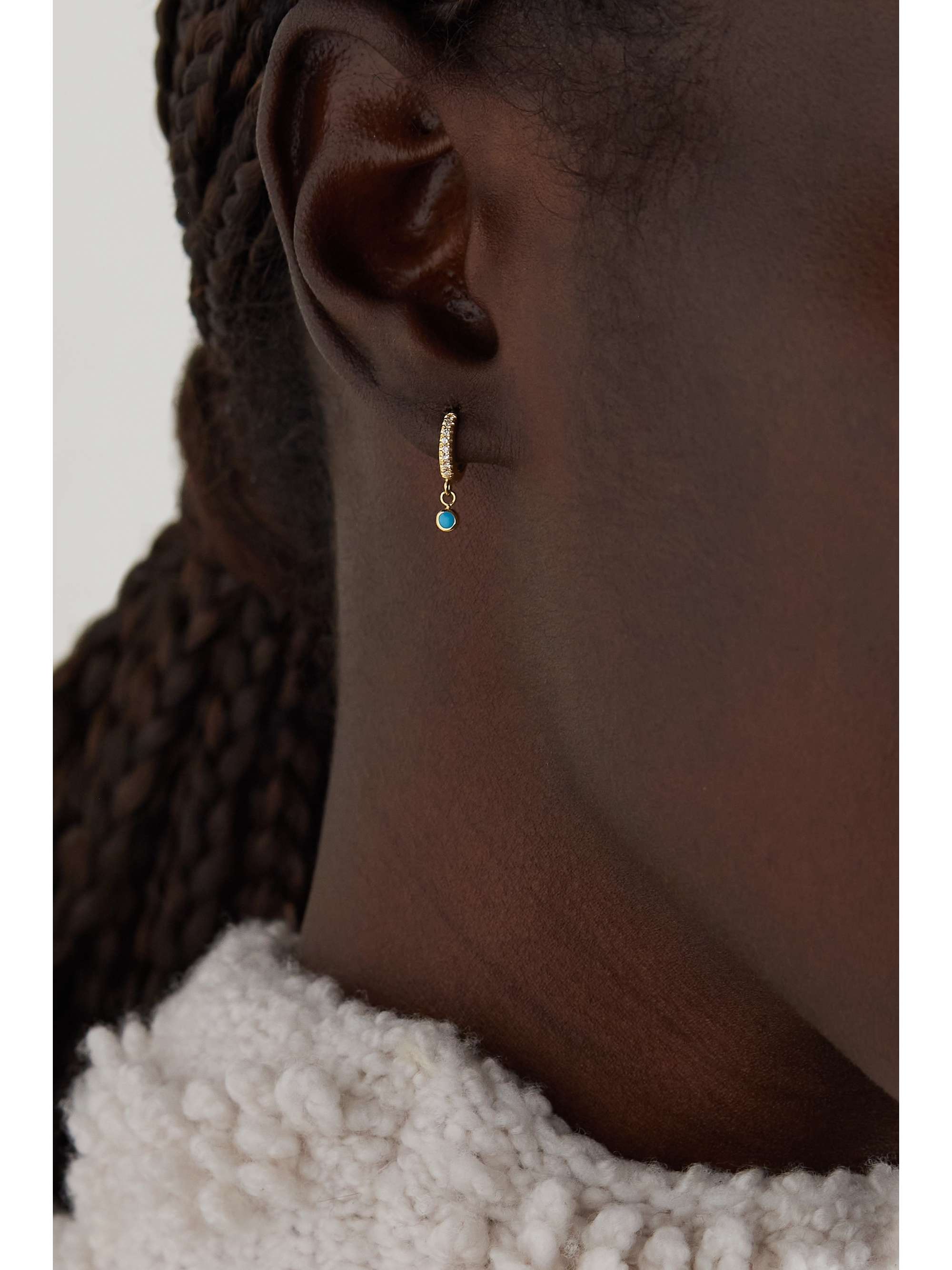 Small turquoise hoop best sale earrings