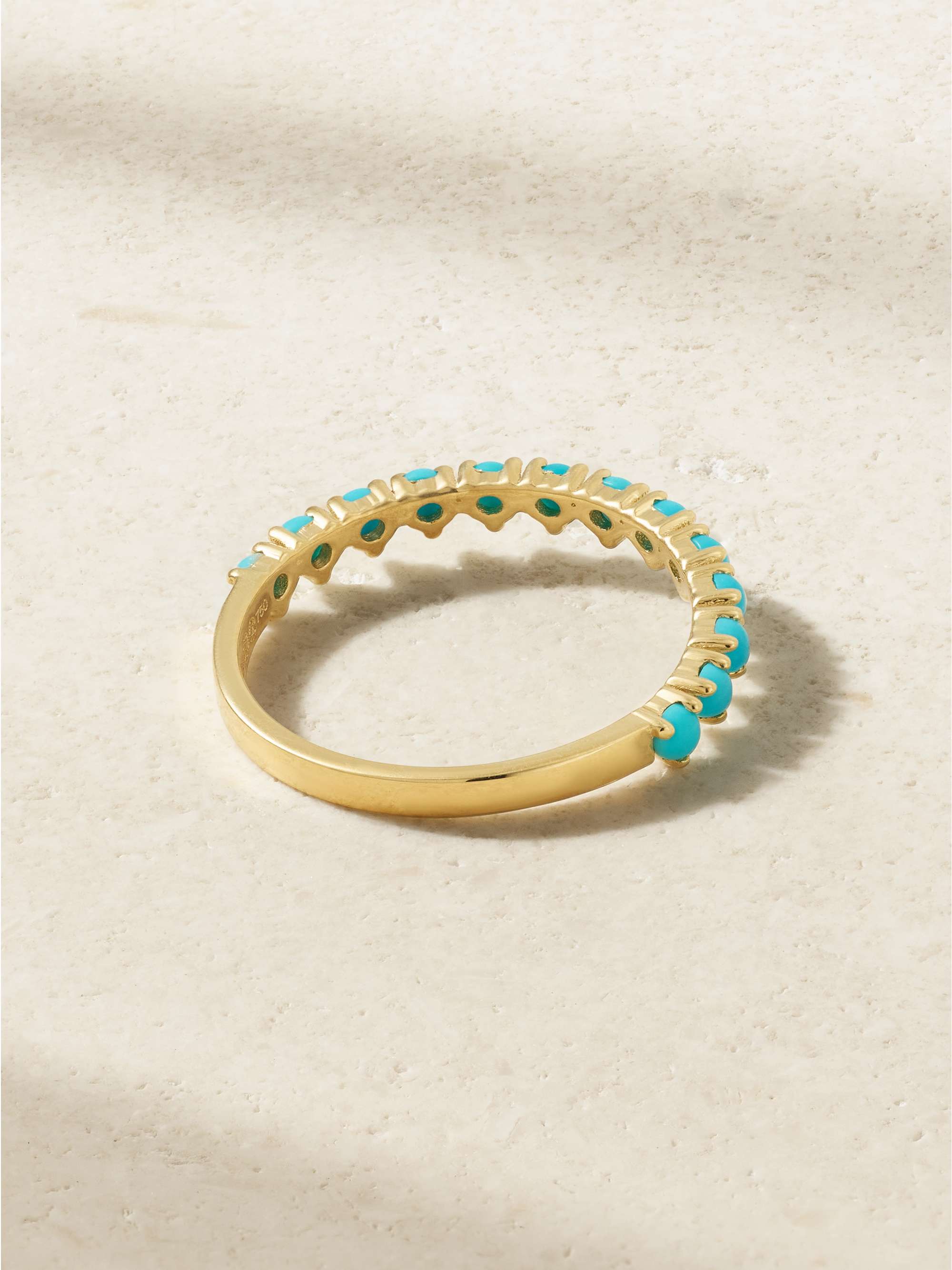 JENNIFER MEYER 18-karat gold turquoise ring
