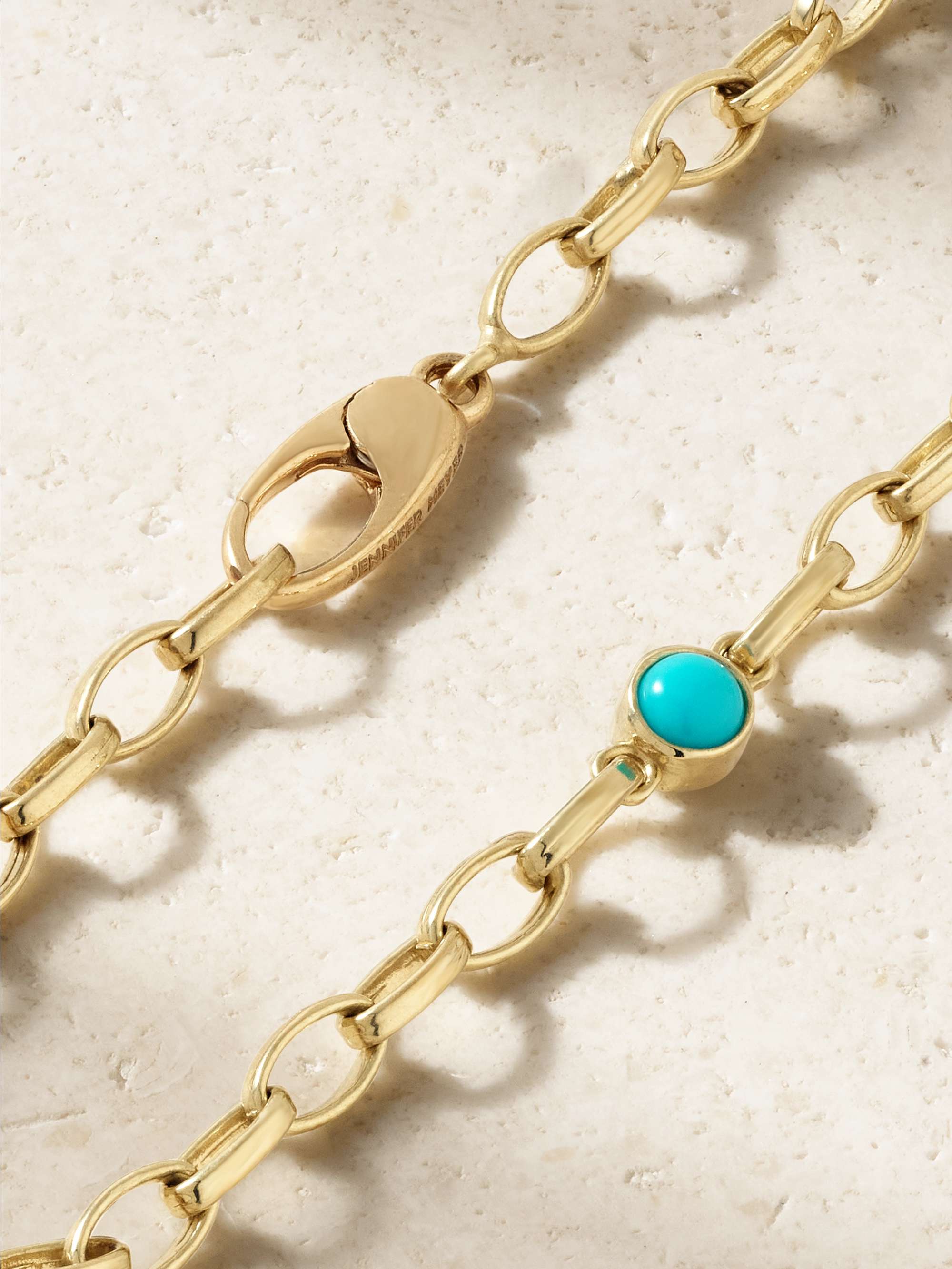 JENNIFER MEYER Small Edith 18-karat gold turquoise bracelet