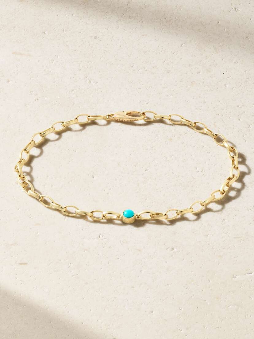 Jennifer Meyer Small Edith 18-karat Gold Turquoise Bracelet