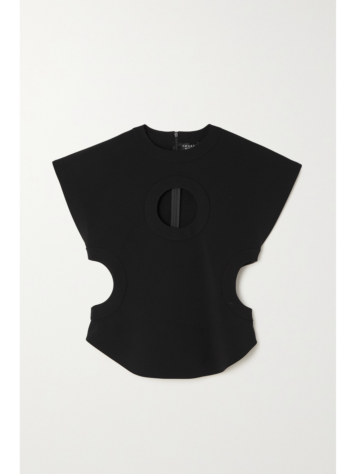 A.W.A.K.E. MODE Cutout Jersey Top - Black