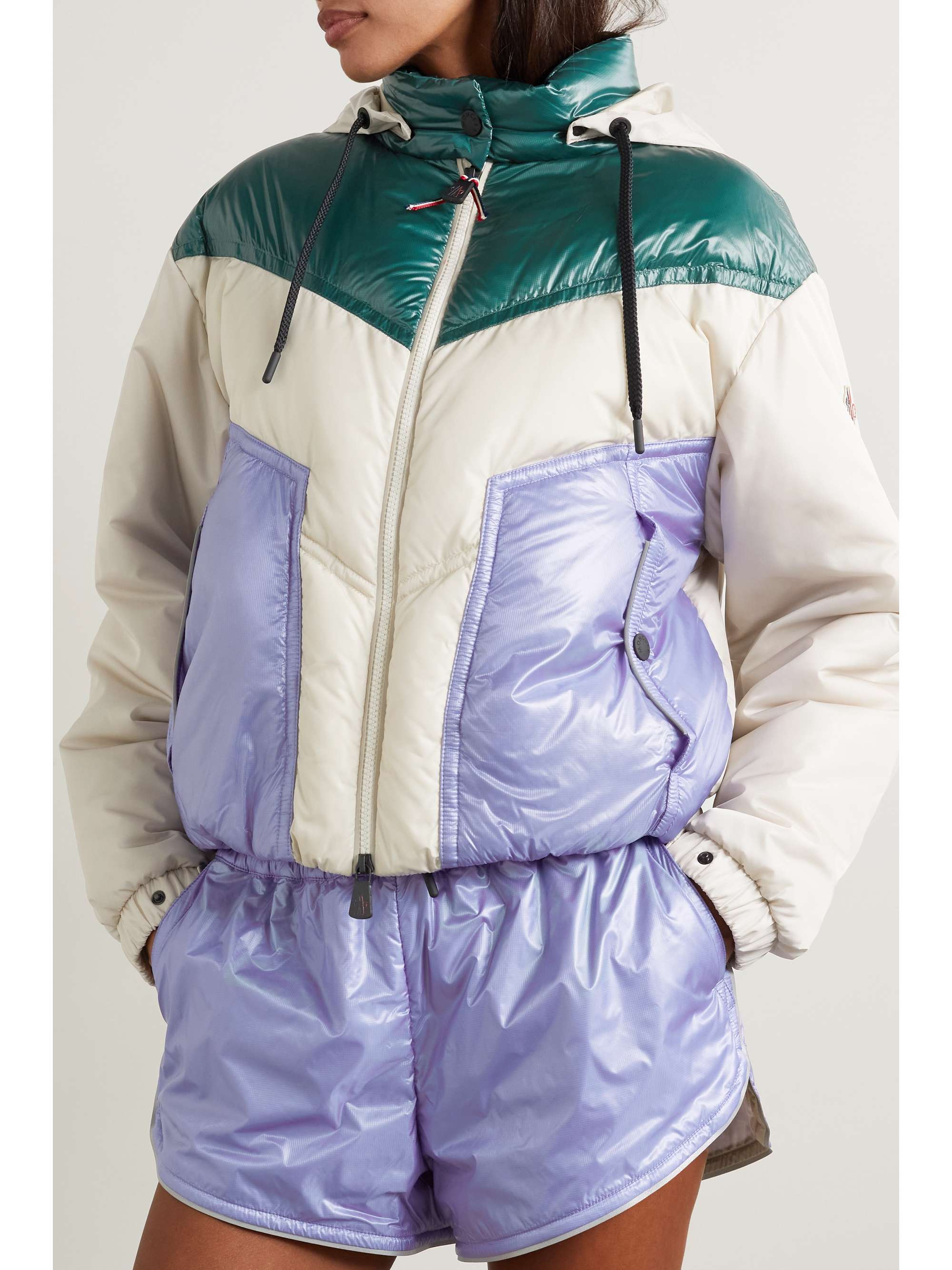 pink color block jacket