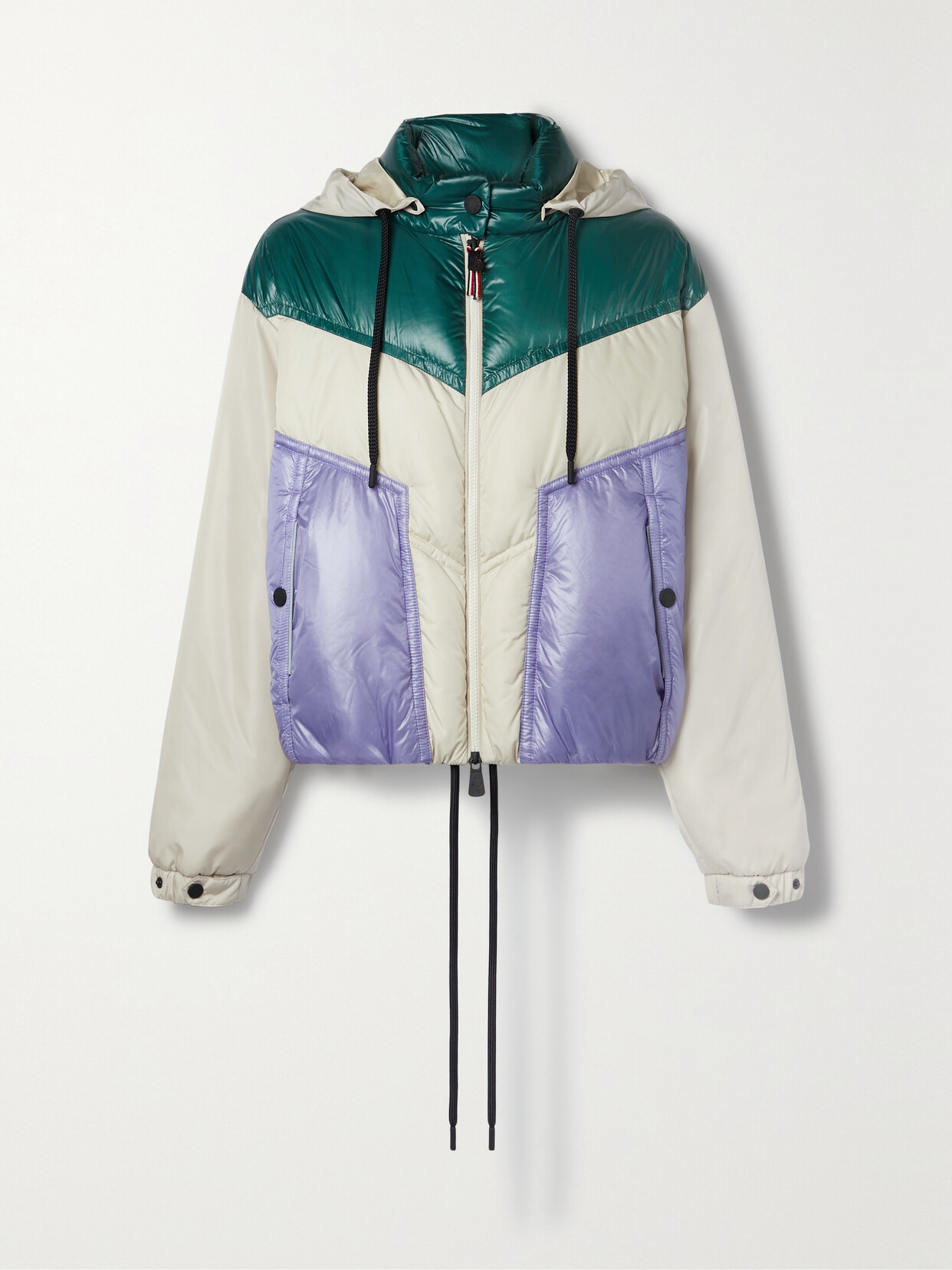 Moncler Grenoble Ledi Hooded Color-block Quilted Shell Down Jacket - Purple