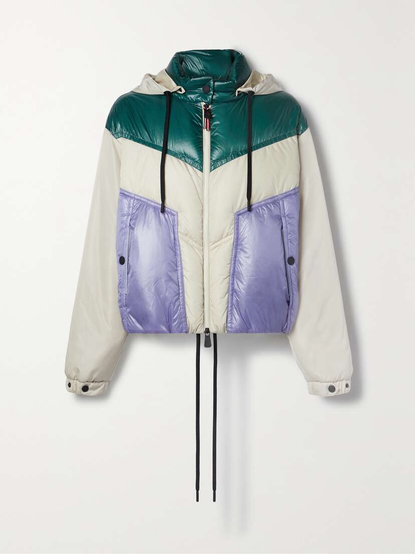 Moncler Grenoble Ledi Hooded Color-block Quilted Shell Down Jacket