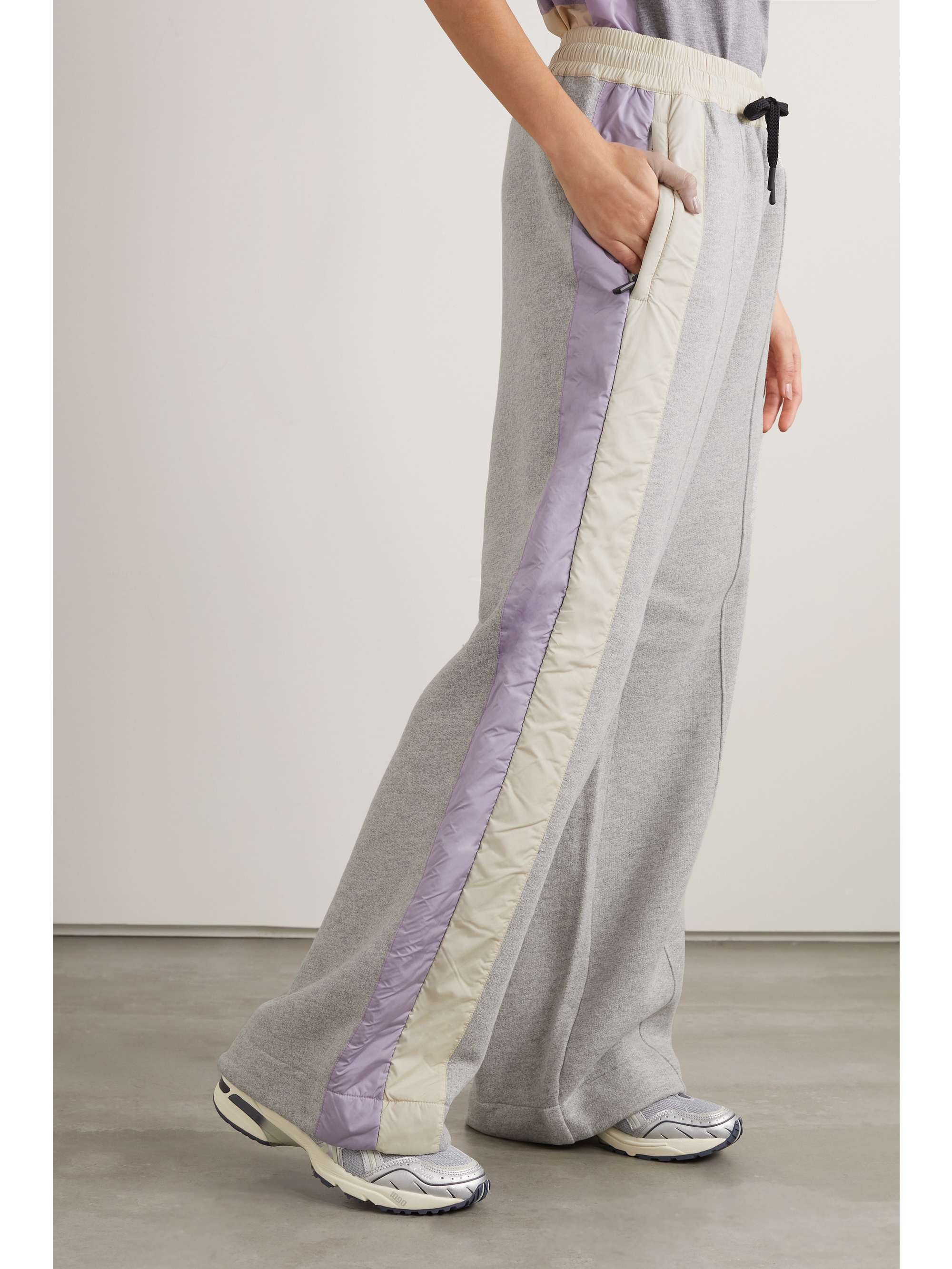 MONCLER GRENOBLE Shell-trimmed cotton-blend jersey track pants
