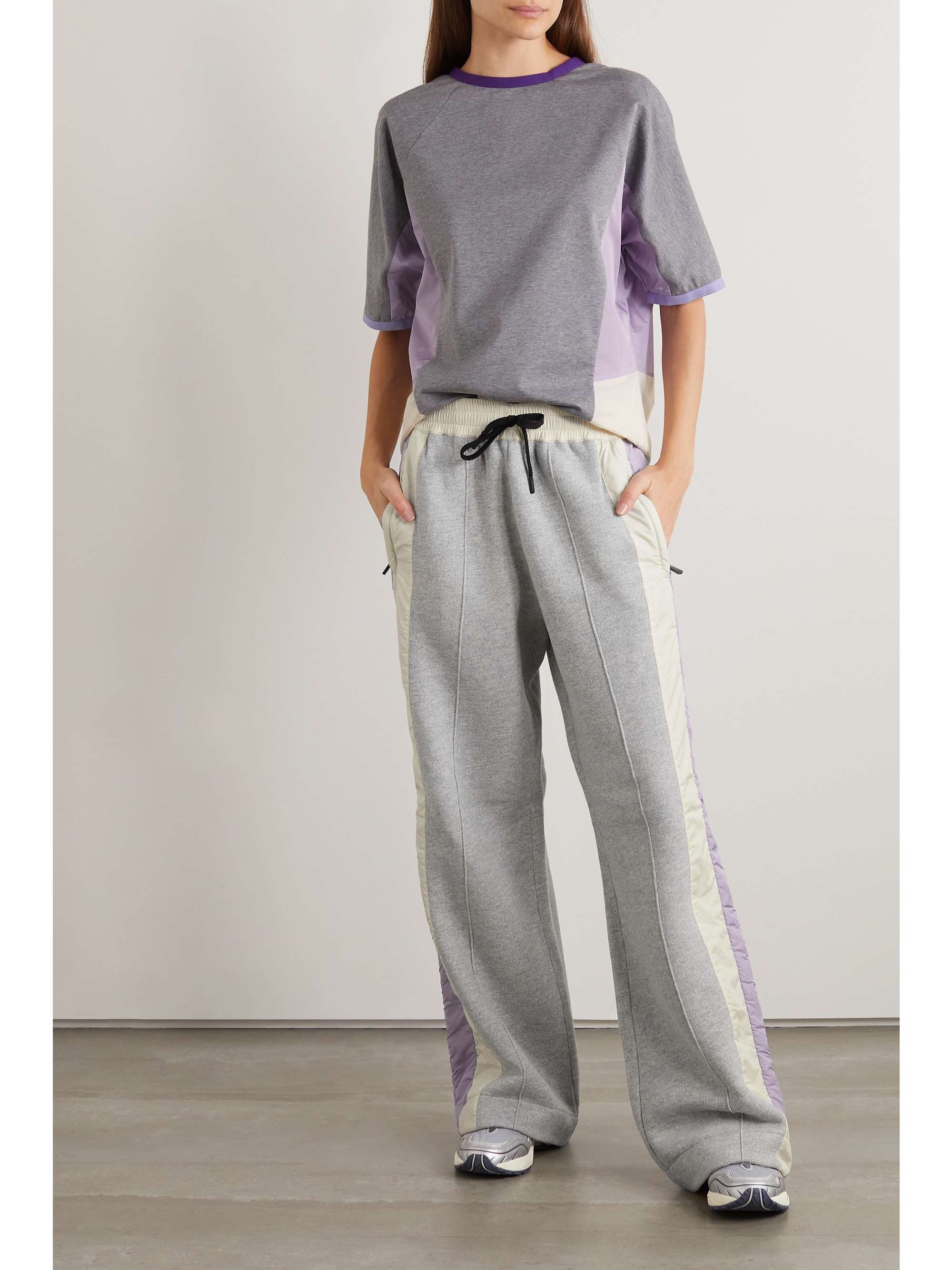 MONCLER GRENOBLE Shell-trimmed cotton-blend jersey track pants