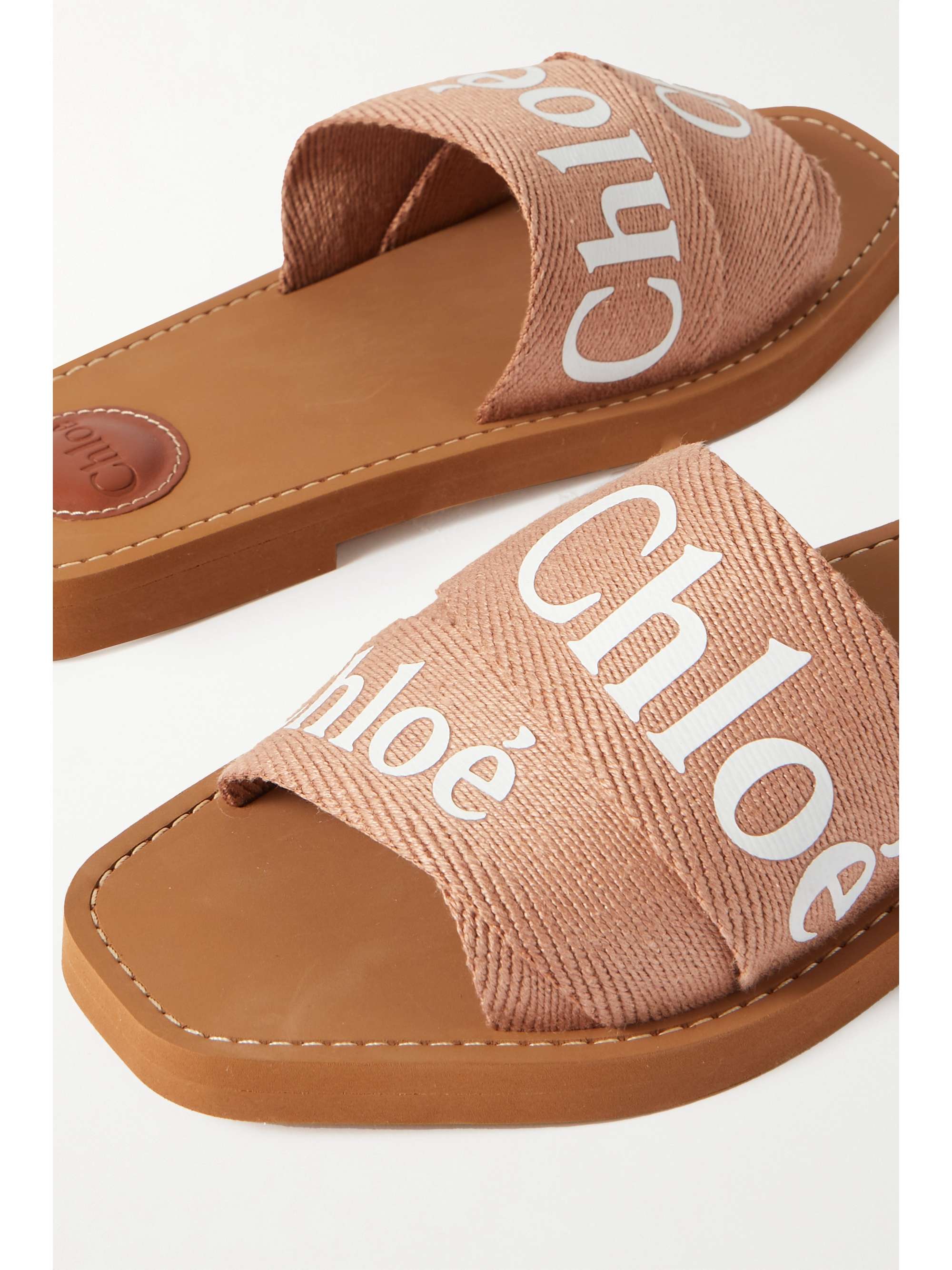 Woody logo-print canvas slides