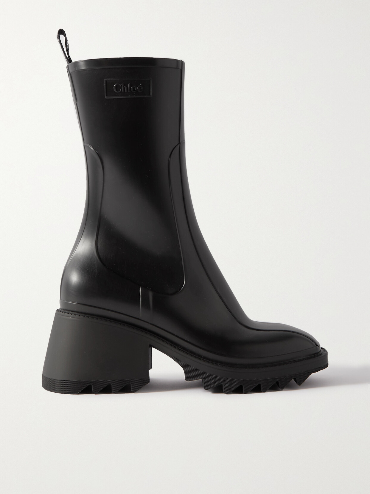 black ankle rubber boots