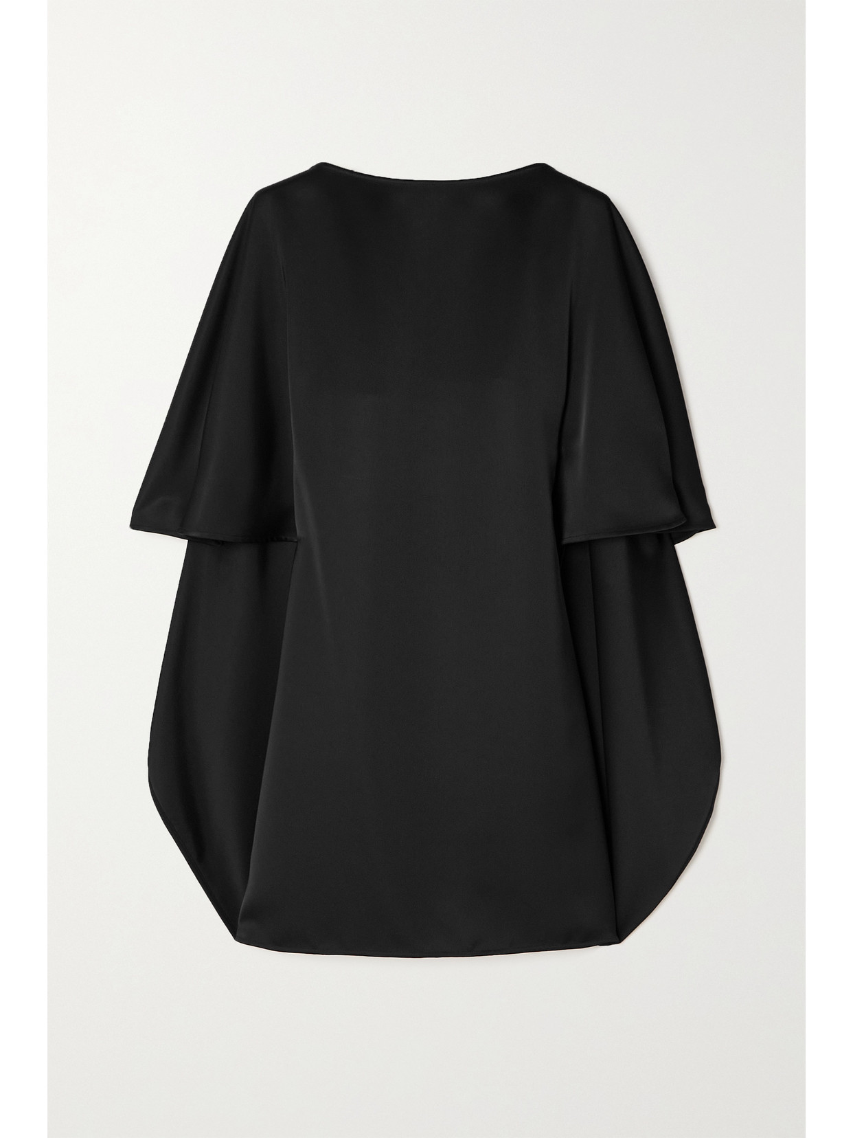 Attico Sharon Cutout Draped Satin Minidress In Black